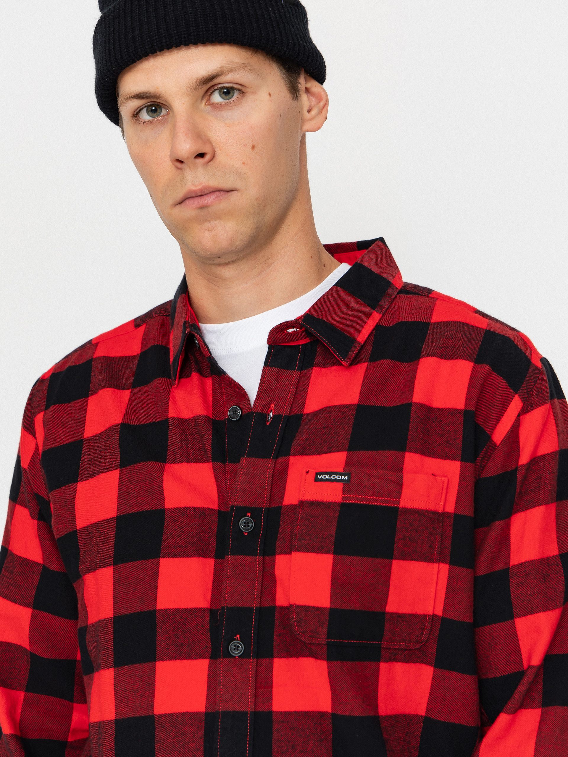 Košile Volcom Caden Plaid (lifeguard red)