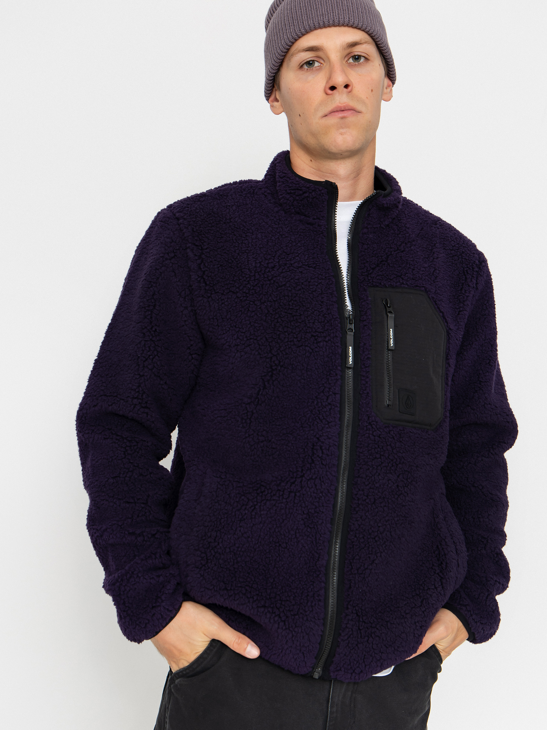 Fleecová mikina íVolcom Muzzer Fuzzar (dark purple)