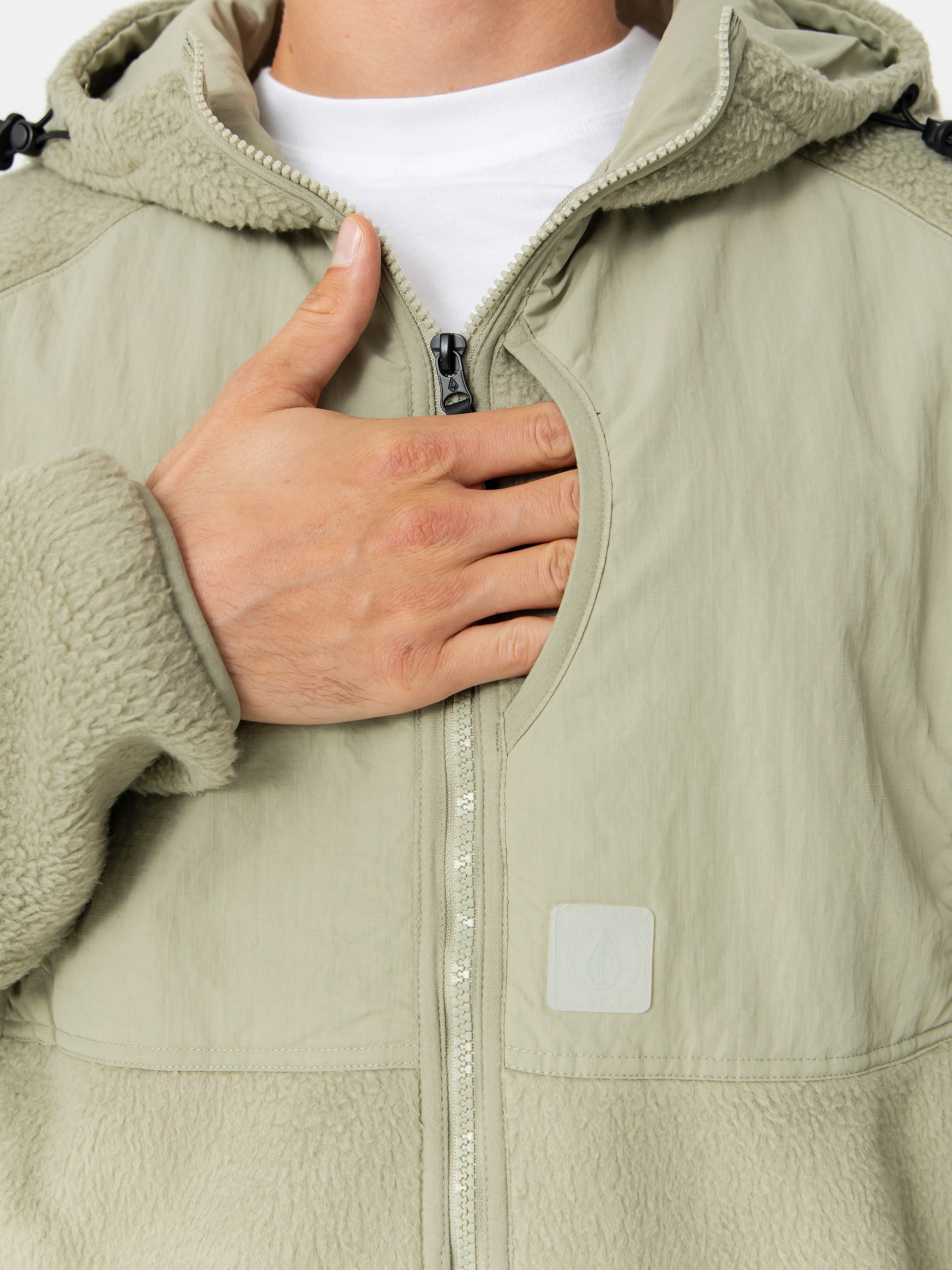 Mikina s kapucí Volcom Nomaa Sherpa ZHD (green tea)