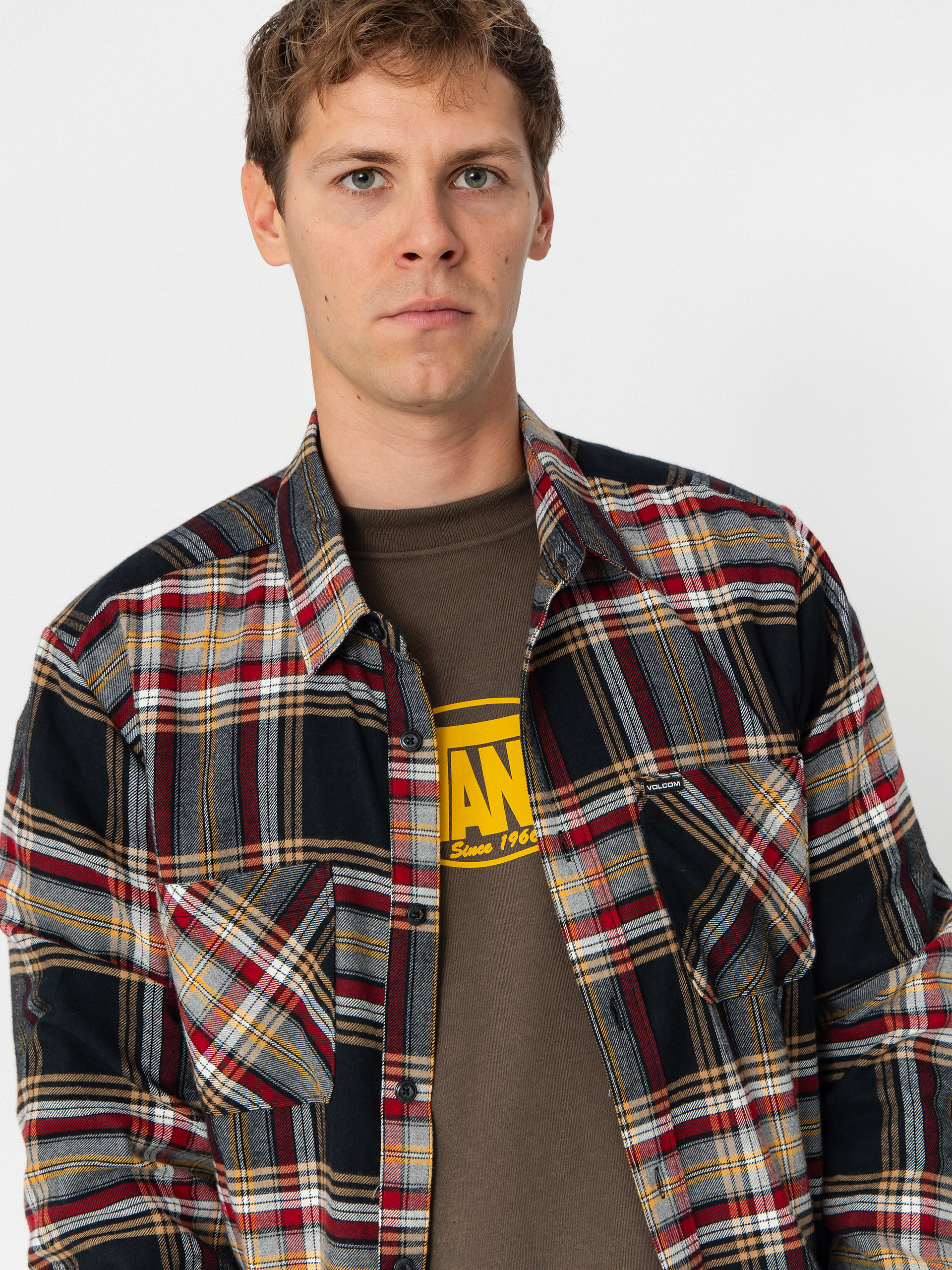 Košile Volcom Netastone Flannel (antique black)