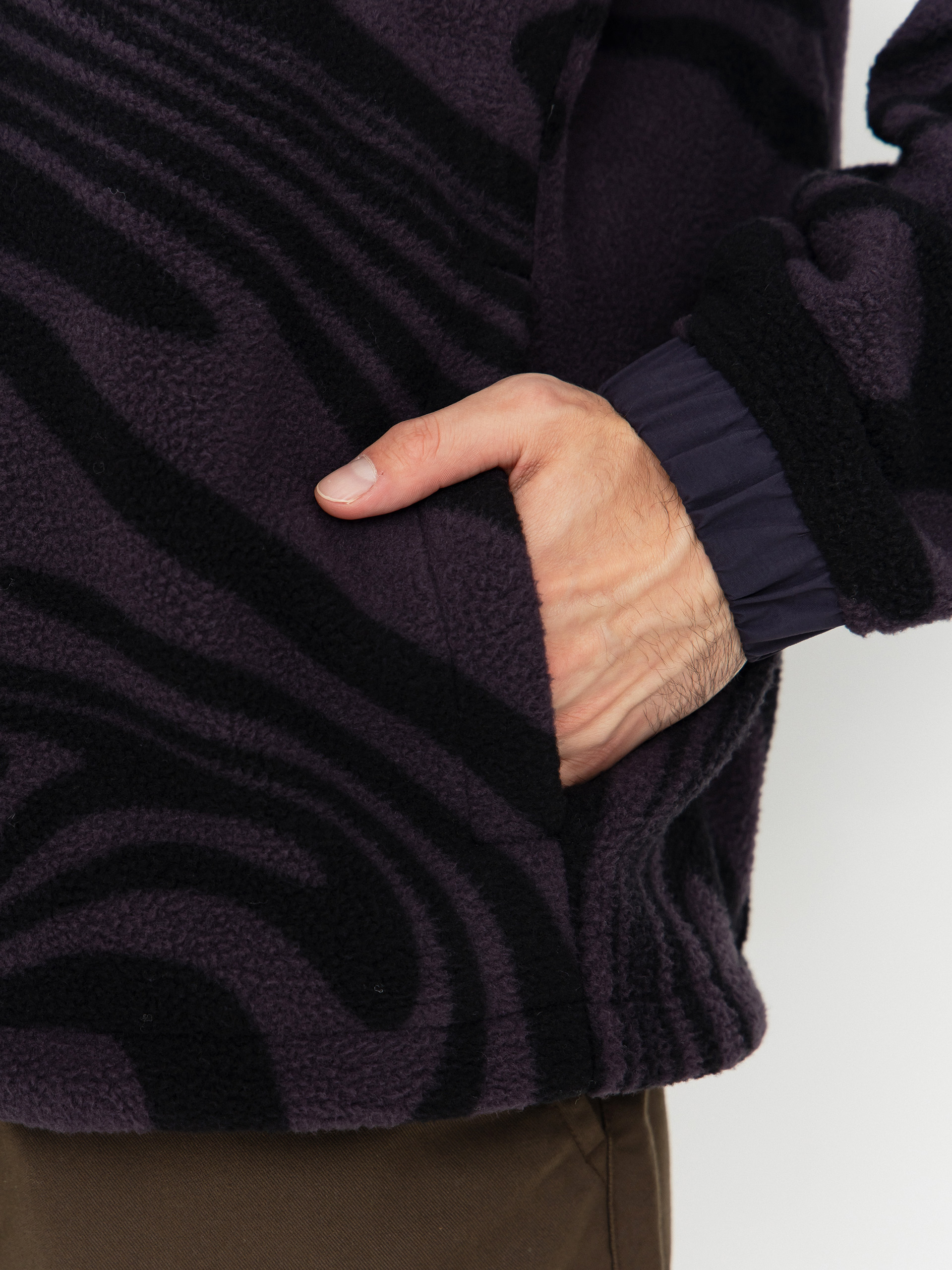 Pánský Fleecová mikina Helly Hansen Panorama Printed Pile Snap (black grape swirl aop)