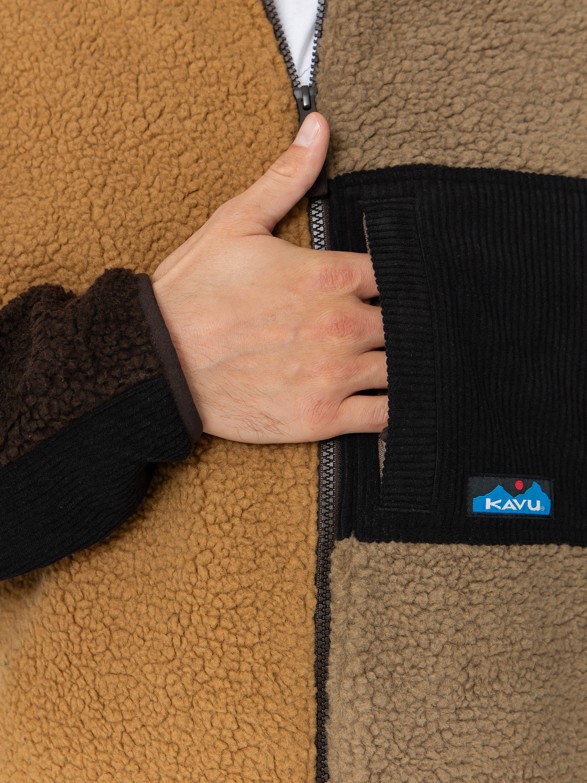 Pánský Fleecová mikina Kavu Wayside (wild wood block)