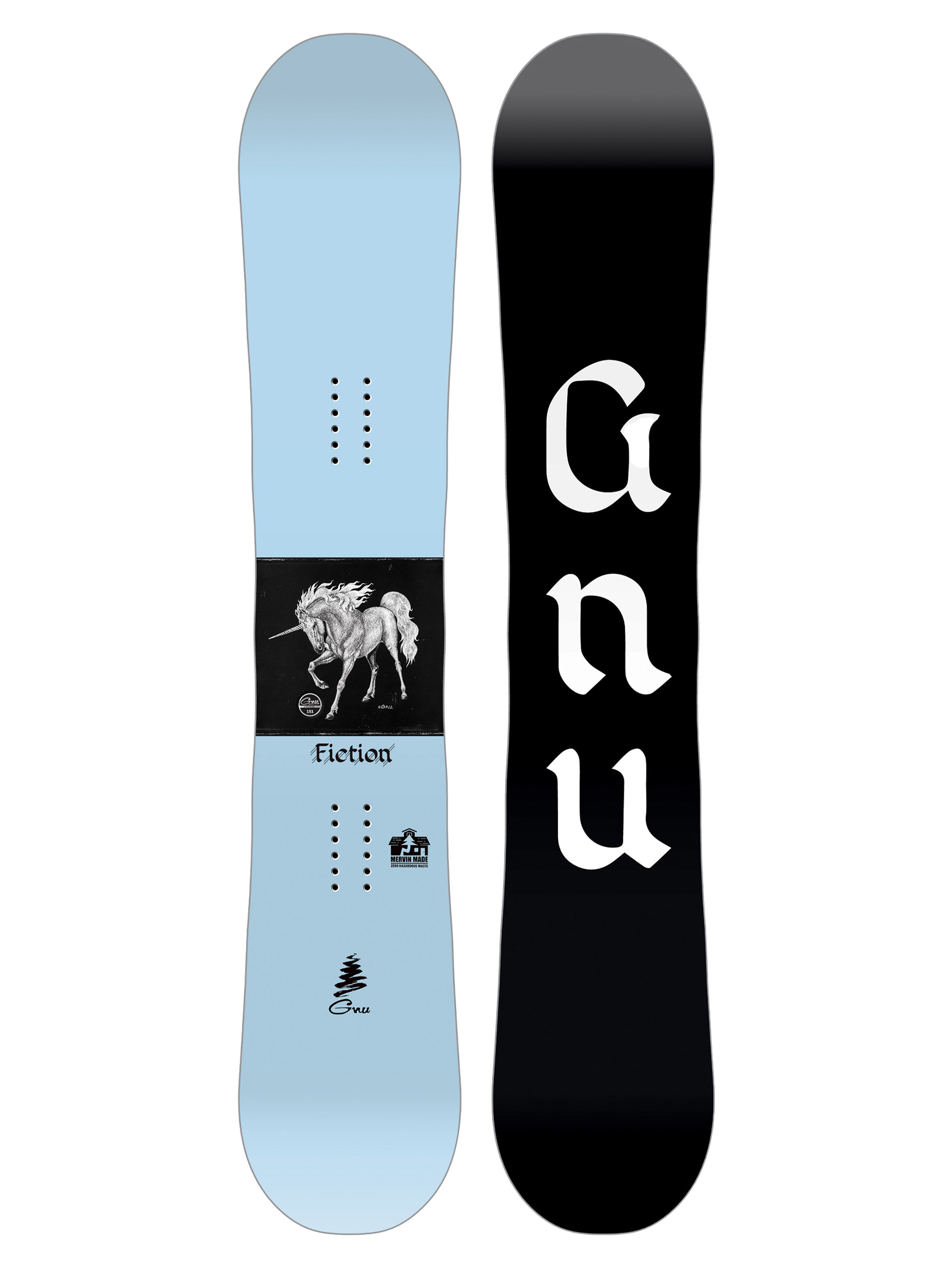 Snowboard Gnu Fiction Wmn (black/white)