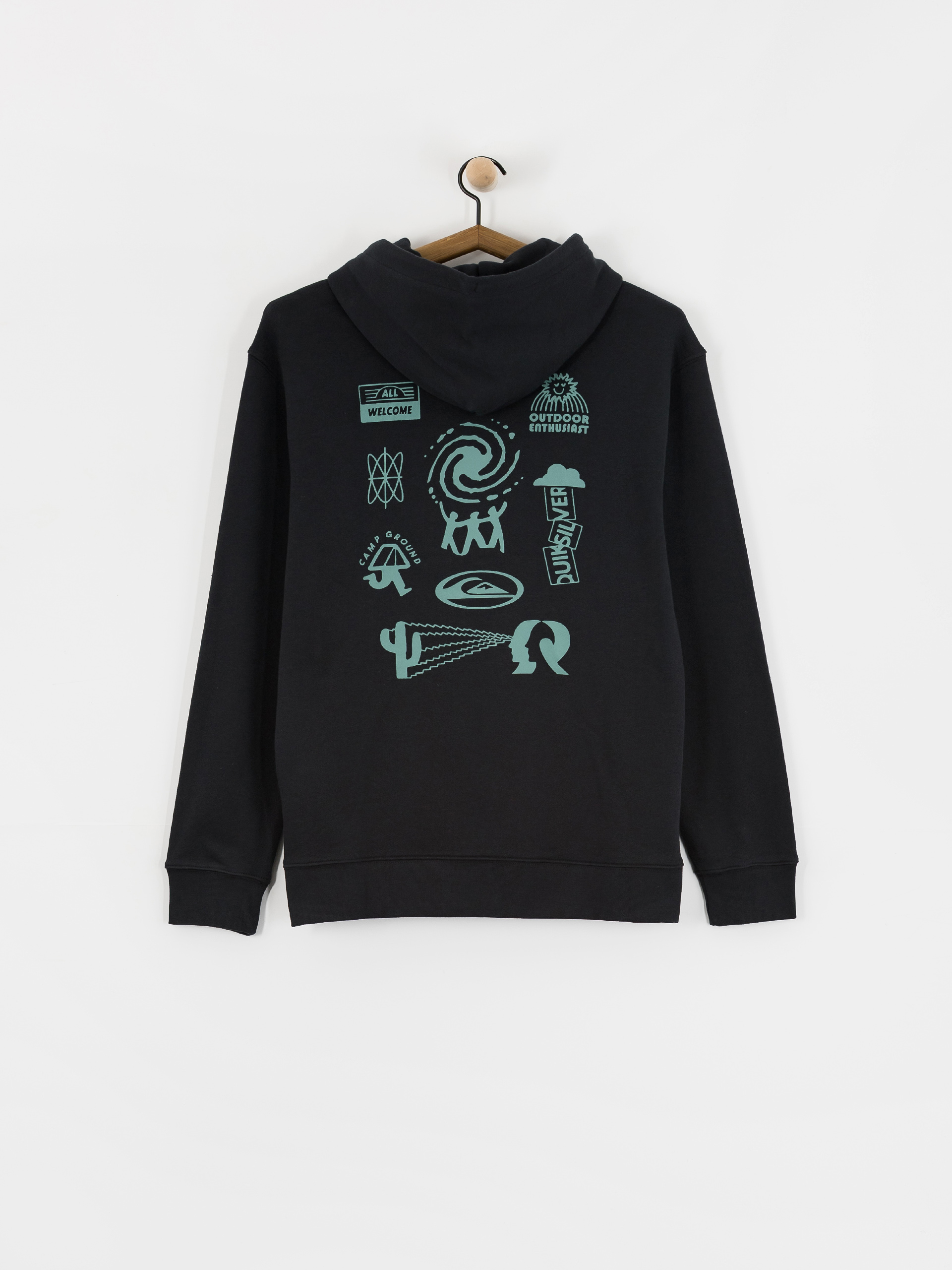 Mikina s kapucí Quiksilver Salt Water Graphic HD (black)