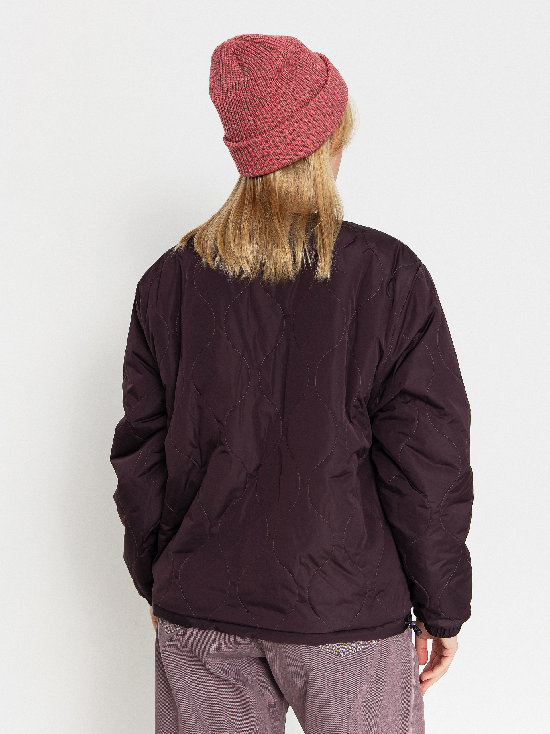 Kabát Vans Suffolk Cheetah Check Pile Coat Wmn (dark port)