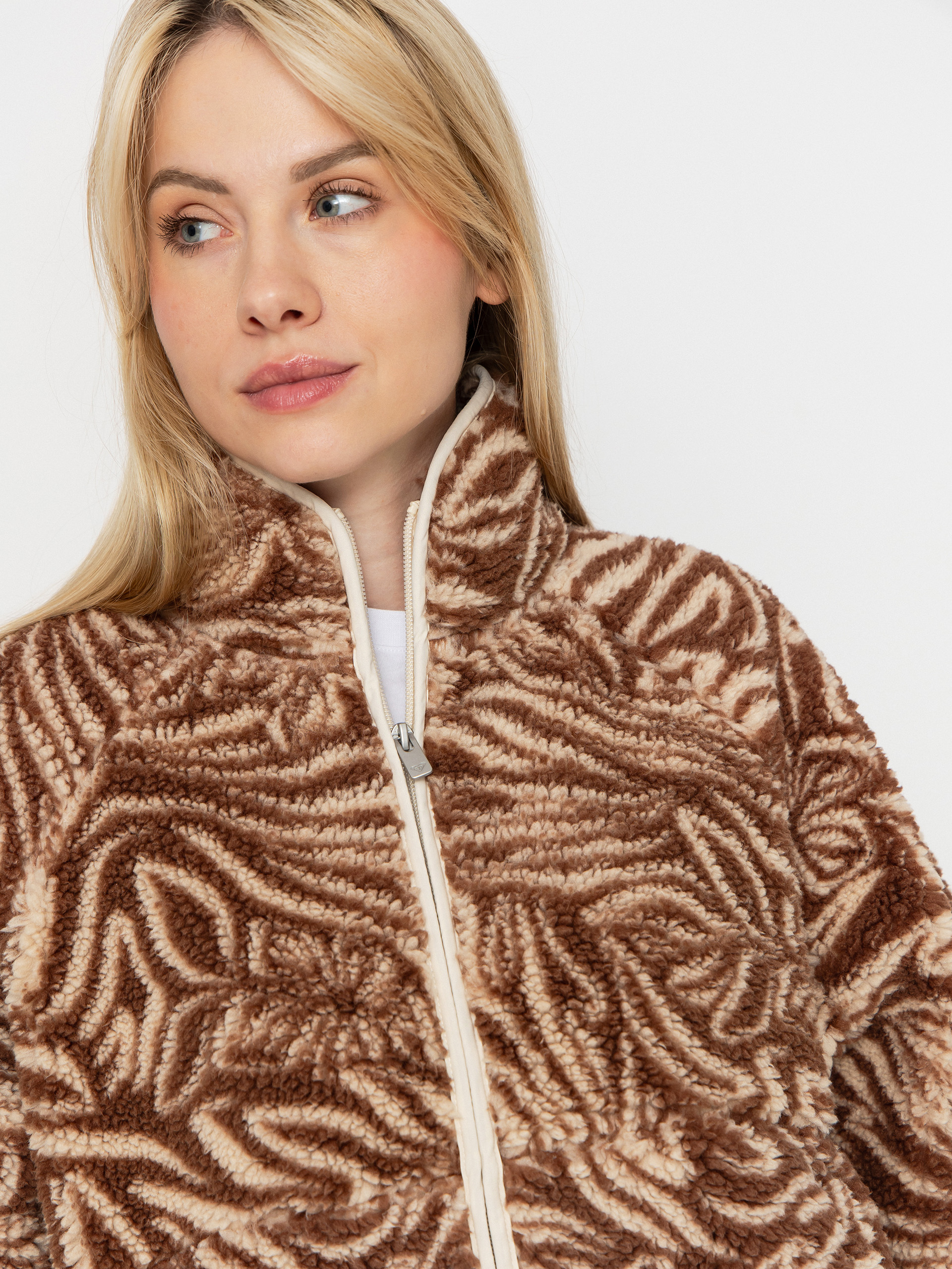 Dámský Fleecová mikina Roxy Blurry Cloud Print (parchment animal floral big)