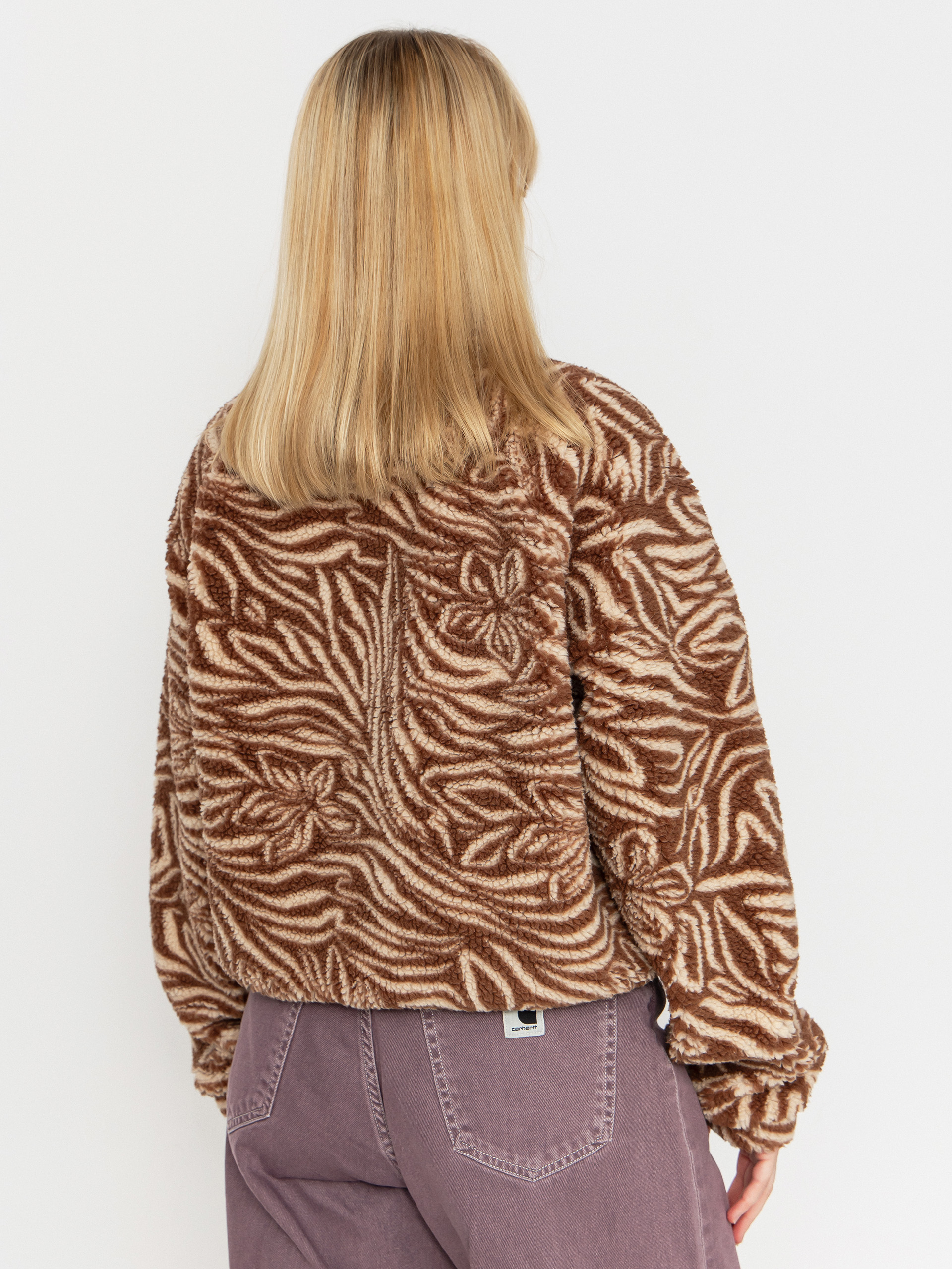 Dámský Fleecová mikina Roxy Blurry Cloud Print (parchment animal floral big)