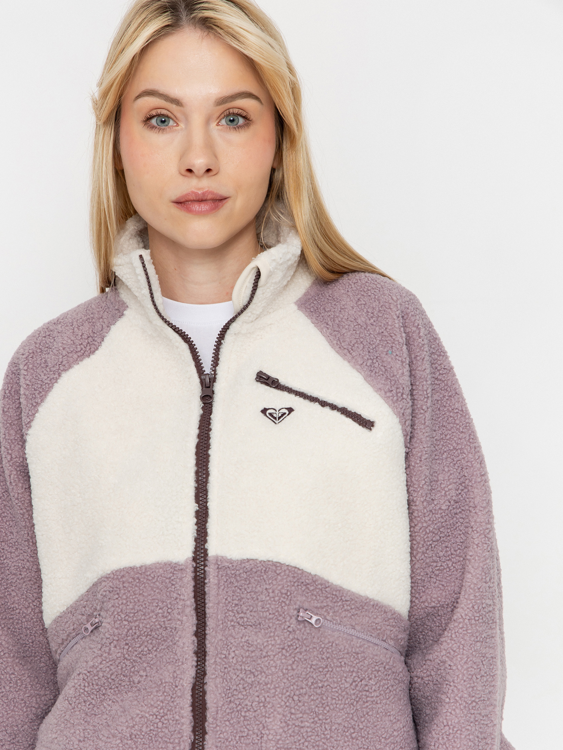 Dámský Fleecová mikina Roxy Waves Of Warmth Colorblock (nirvana)