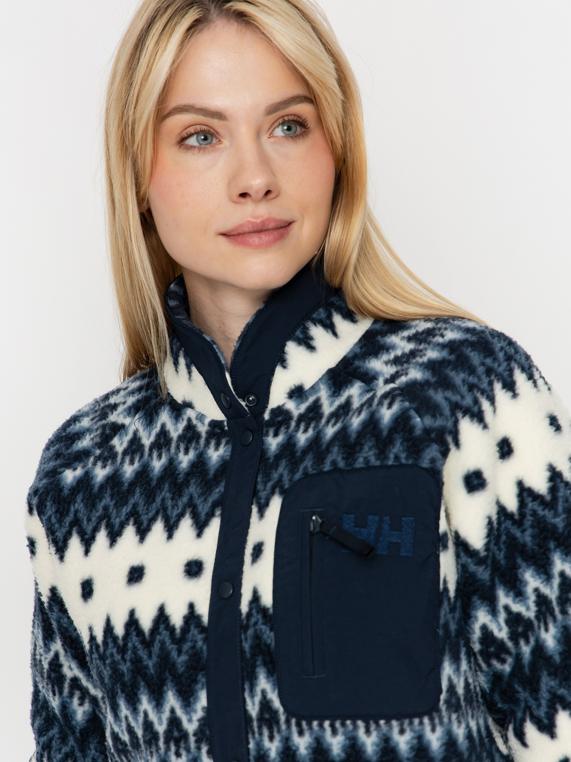 Dámský Fleecová mikina Helly Hansen Imperial Printed Pile Snap (navy nordic aop)