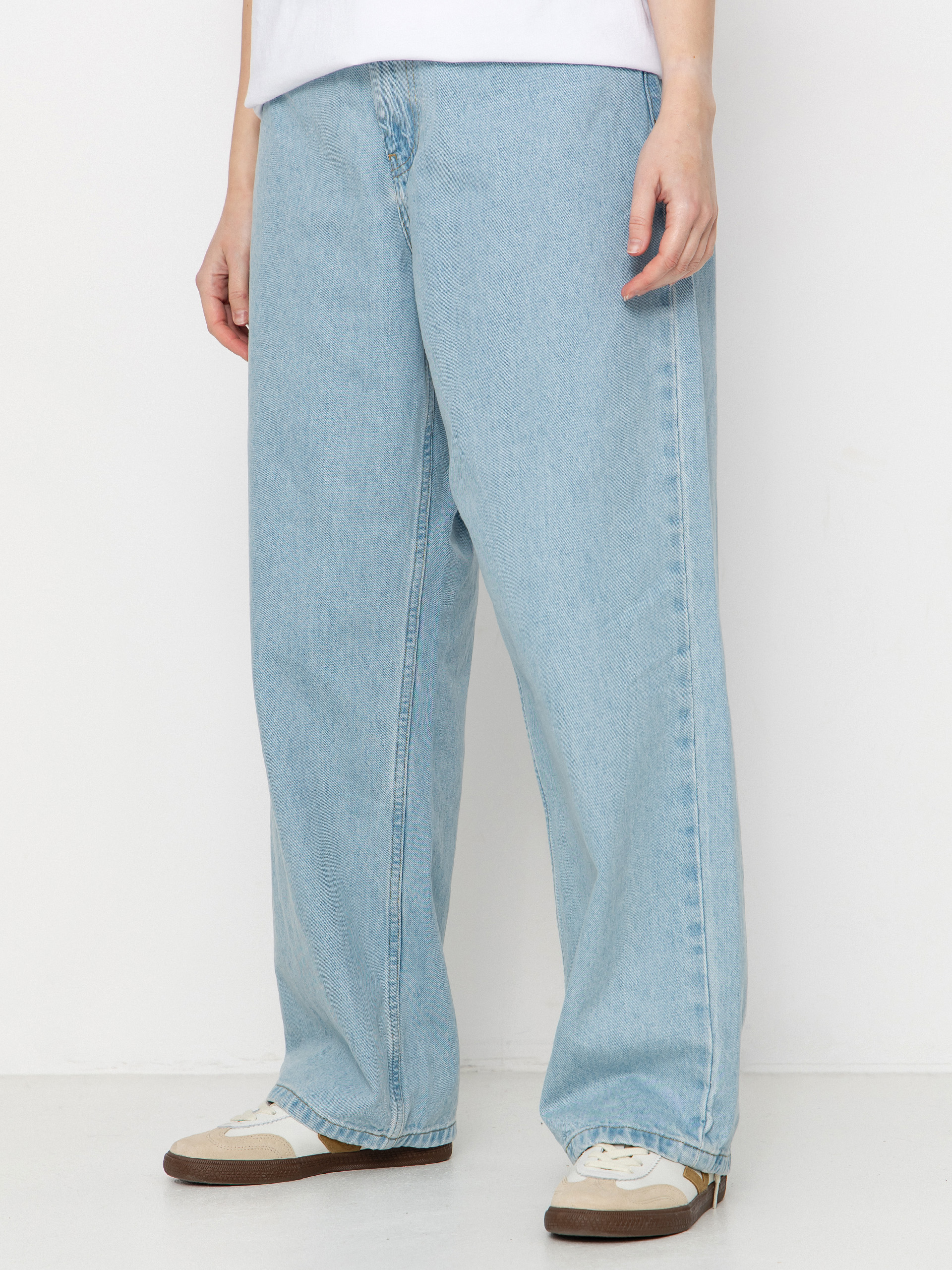 Kalhoty Carhartt WIP Brandon Wmn (blue/heavy stone bleached)