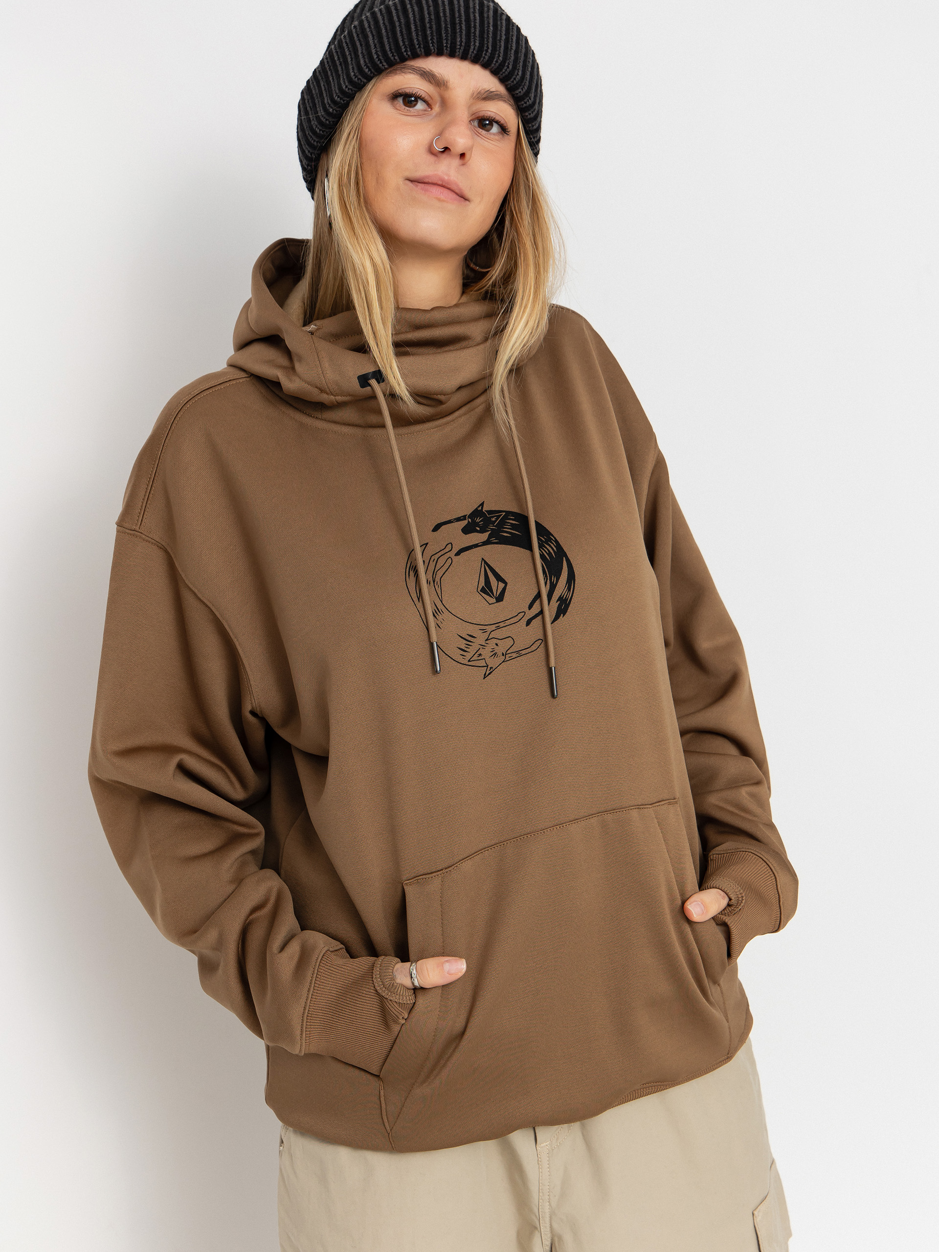 Mikina s kapucu00ed Volcom Riding Hydro HD Wmn (bronze)