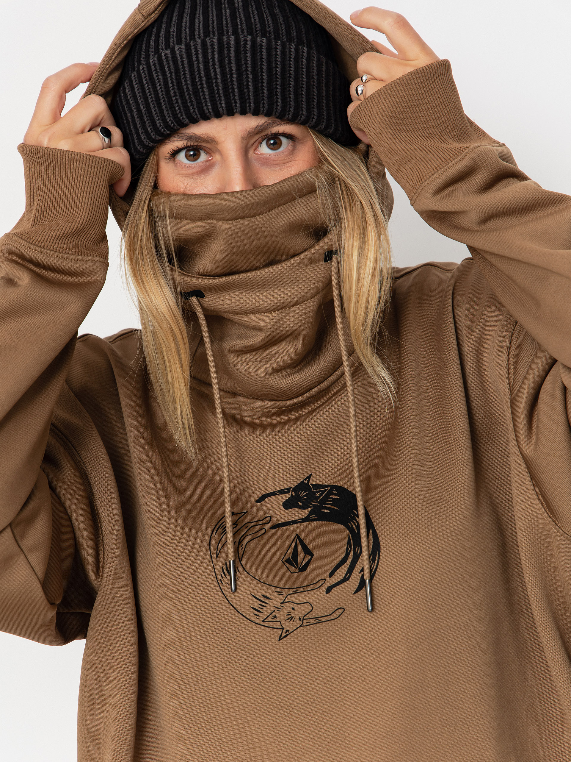 Mikina s kapucí Volcom Riding Hydro HD Wmn (bronze)