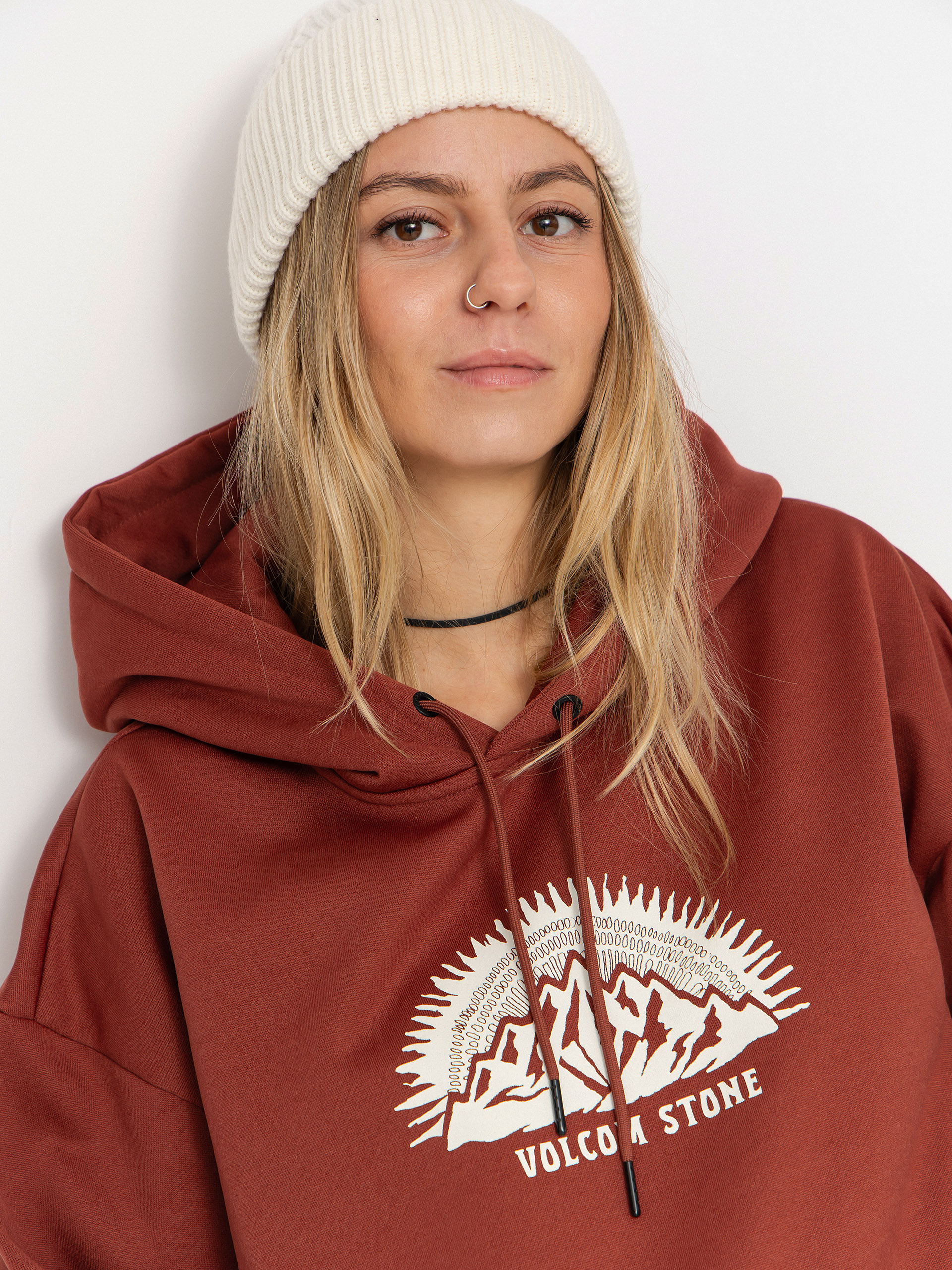 Mikina s kapucí Volcom Essential Hydro HD Wmn (henna)
