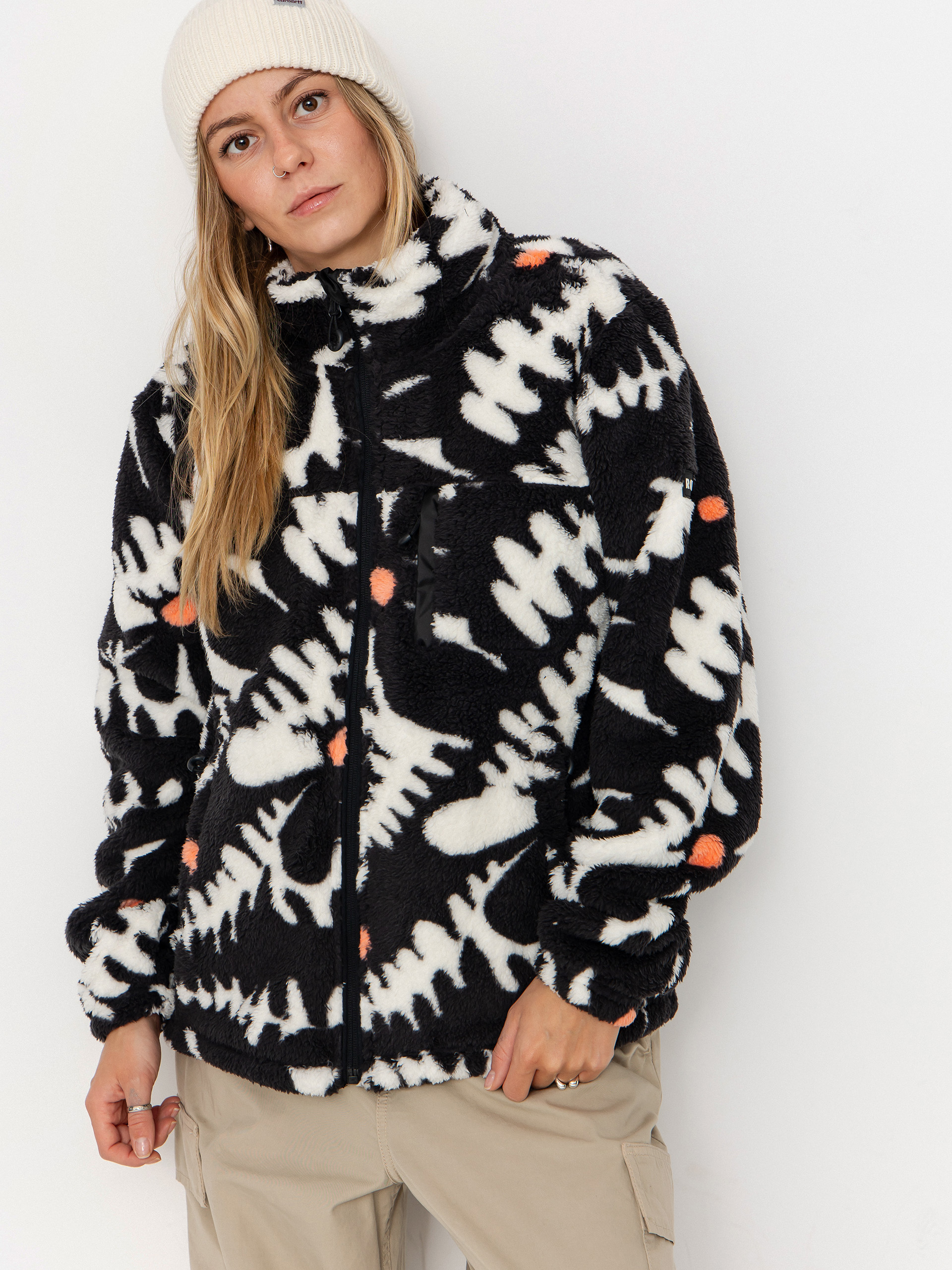 Fleecovu00e1 mikina Roxy Alabama Full Zip Printed Wmn (anthracite roxy pro)