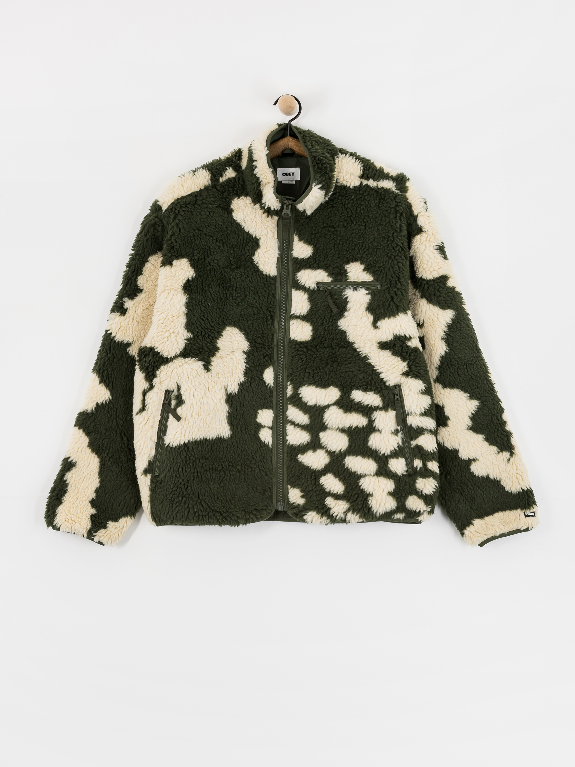 Fleecová mikina OBEY Obey Shaggy Sherpa (kombu green multi)