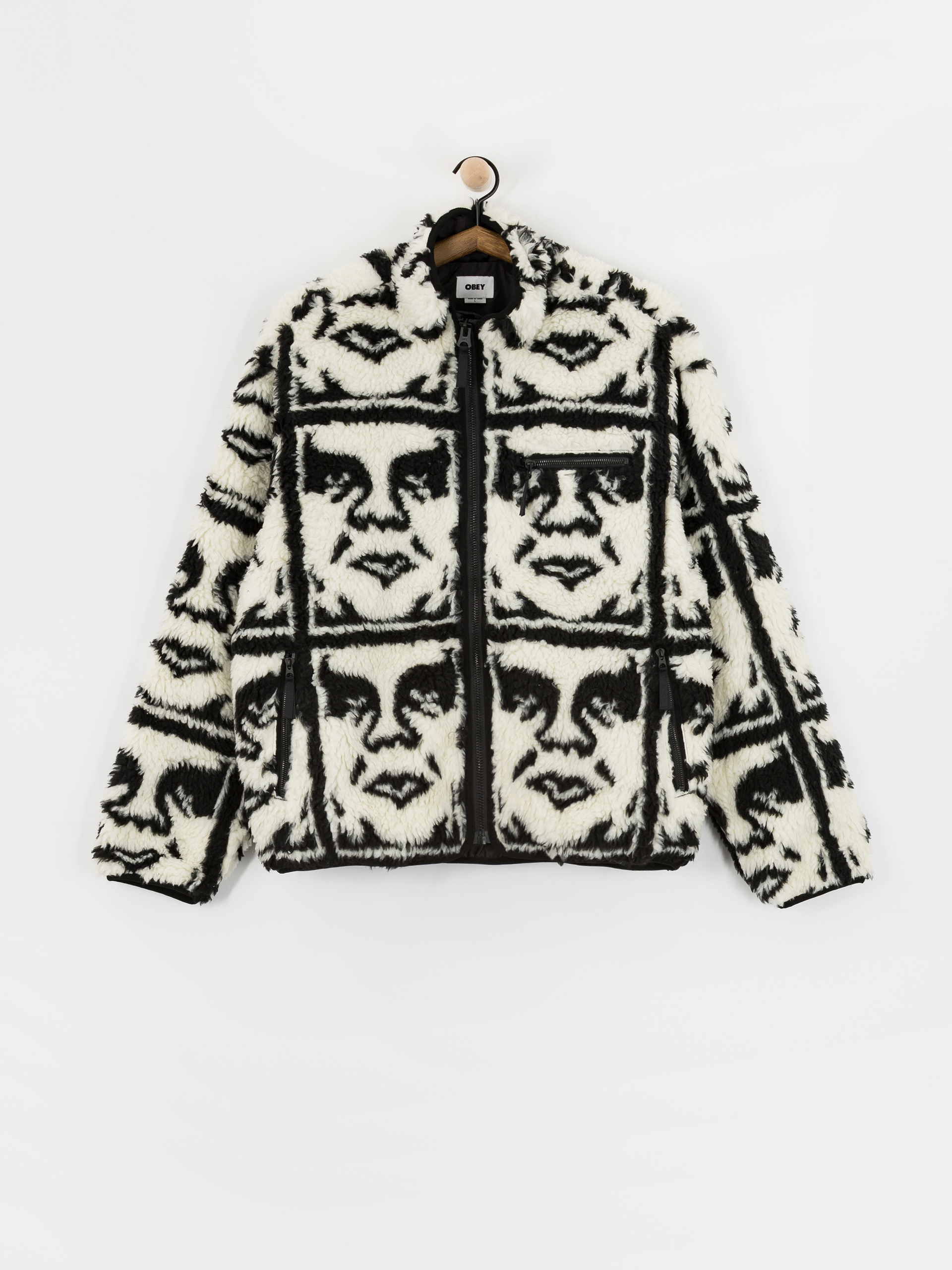 Fleecová mikina OBEY Obey Repeated Icon Sherpa (black multi)