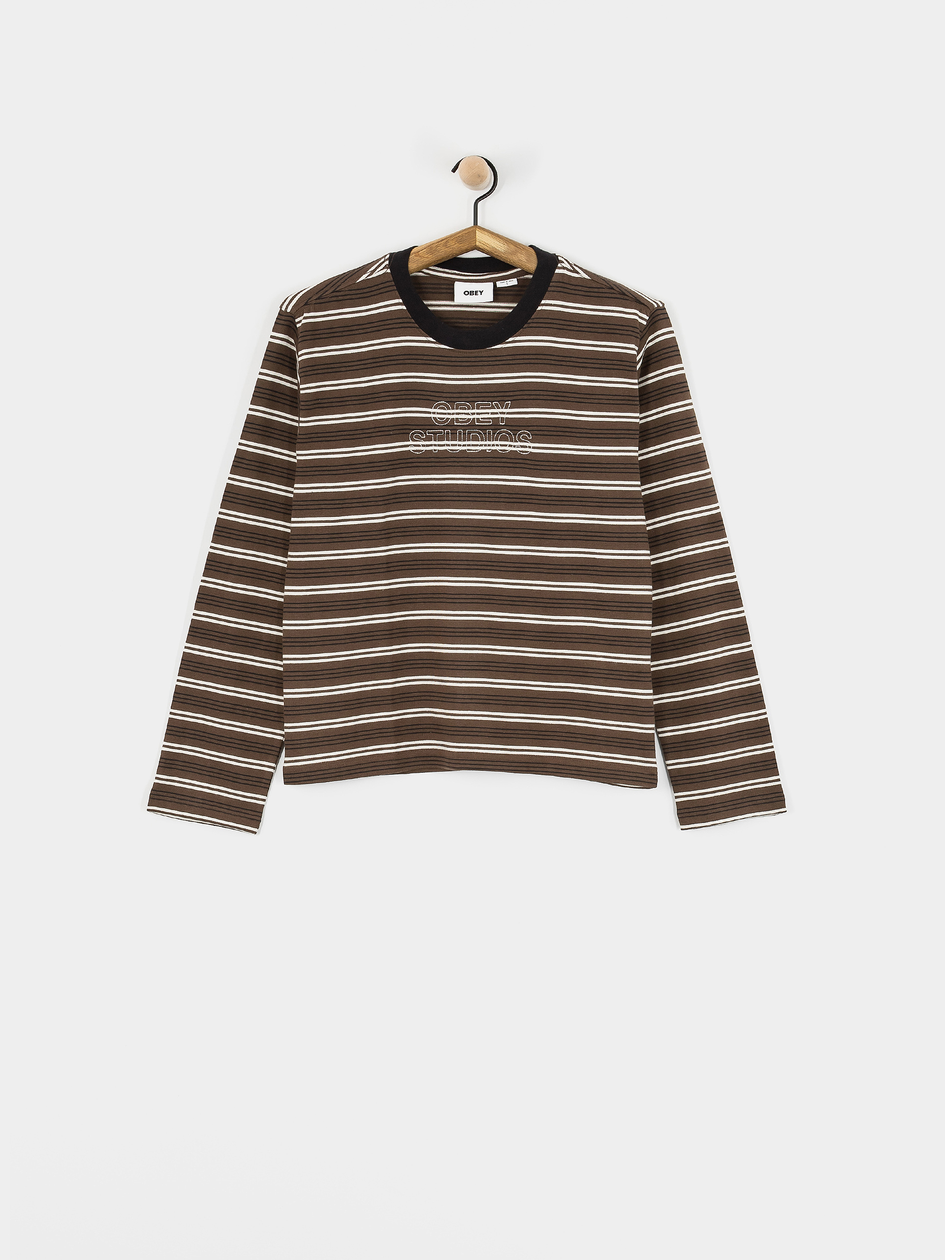 Triko OBEY Louie Stripe Wmn (mushroom multi)