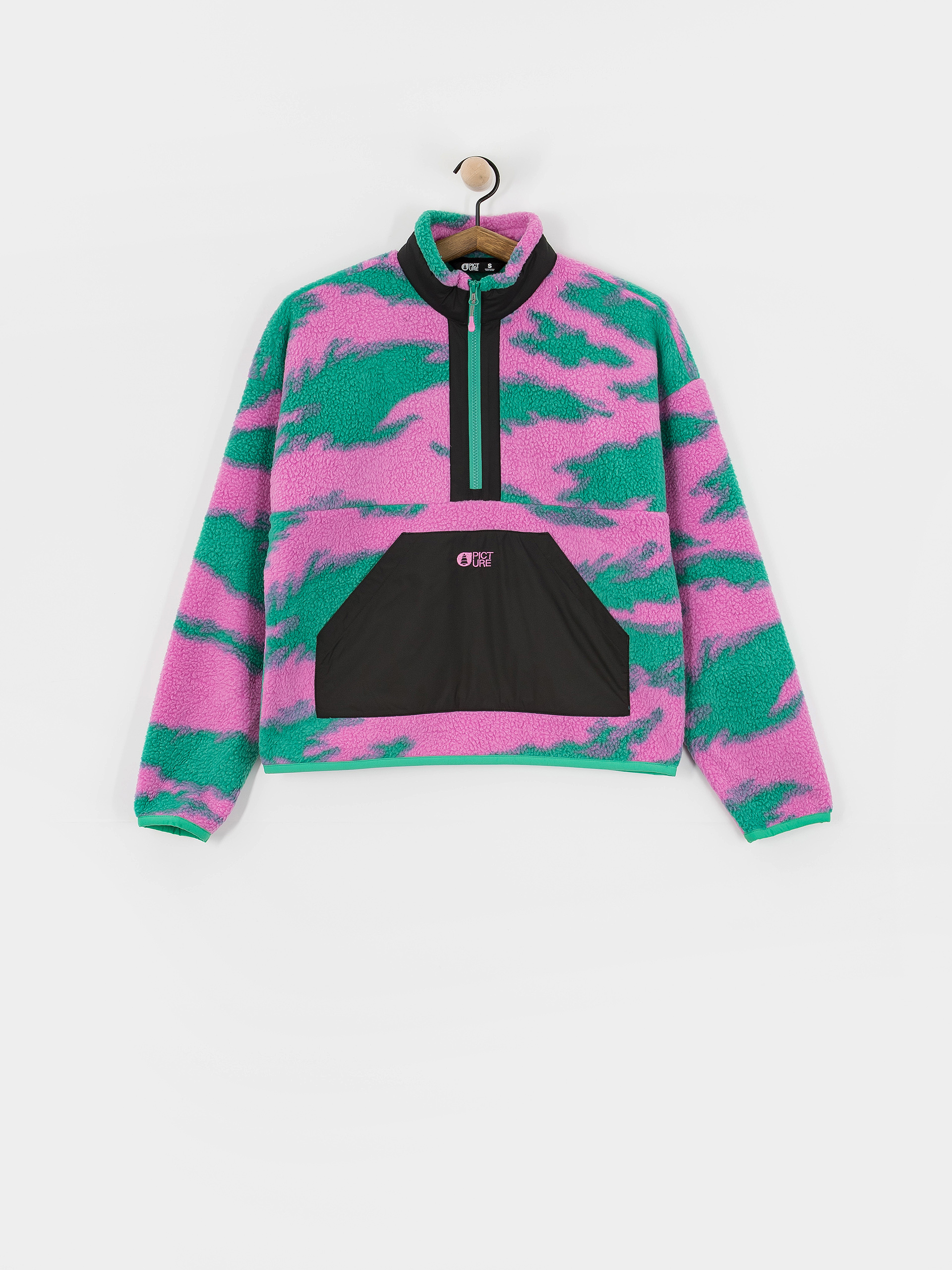 Fleecová mikina Picture Zelkova Printed 1/4 Zip Wmn (retro bliss print)