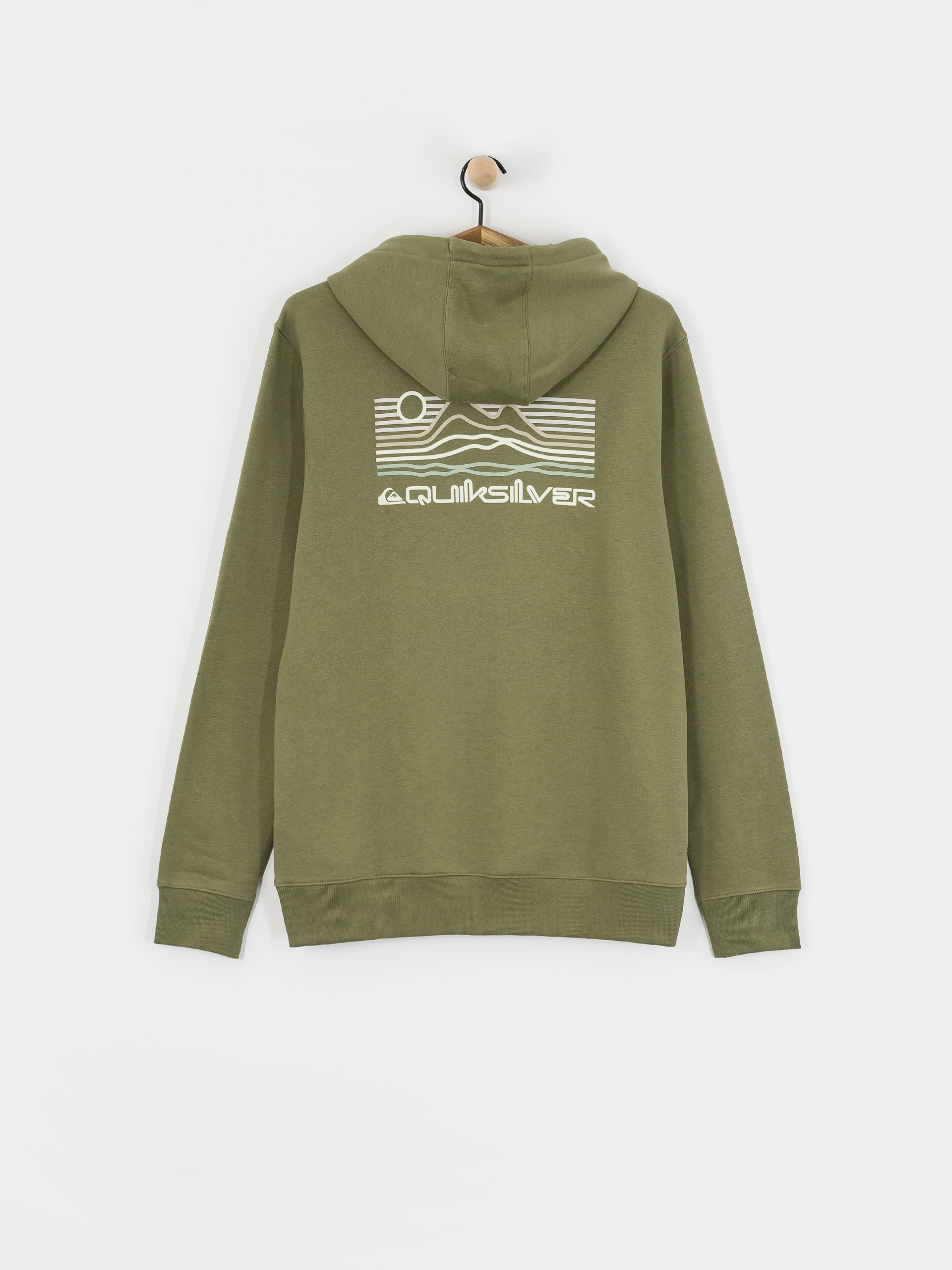 Mikina s kapucí Quiksilver Light Waves HD (loden green)