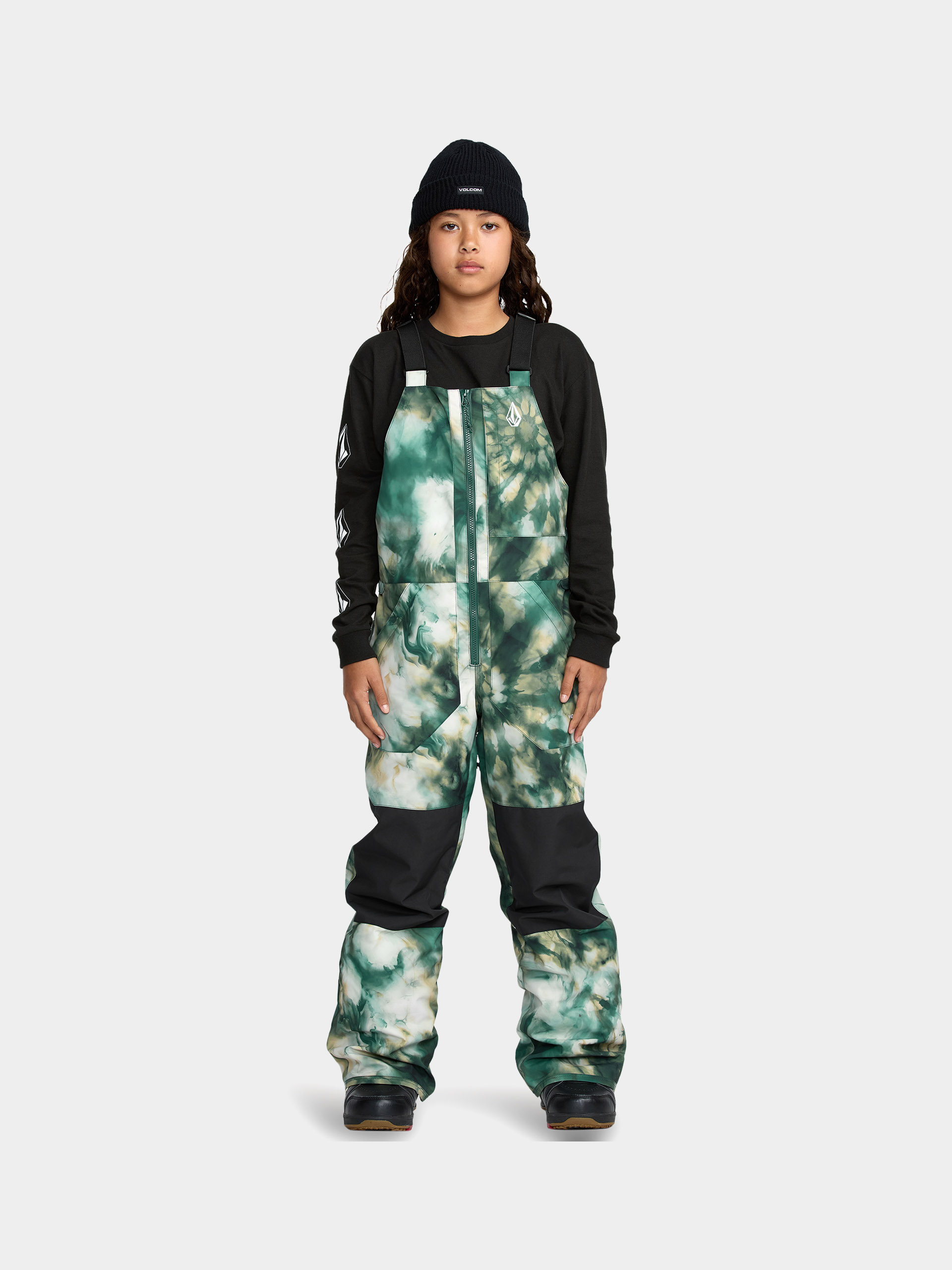 Snowboardové kalhoty  Volcom Barkley Ins Bib Overall JR (green)