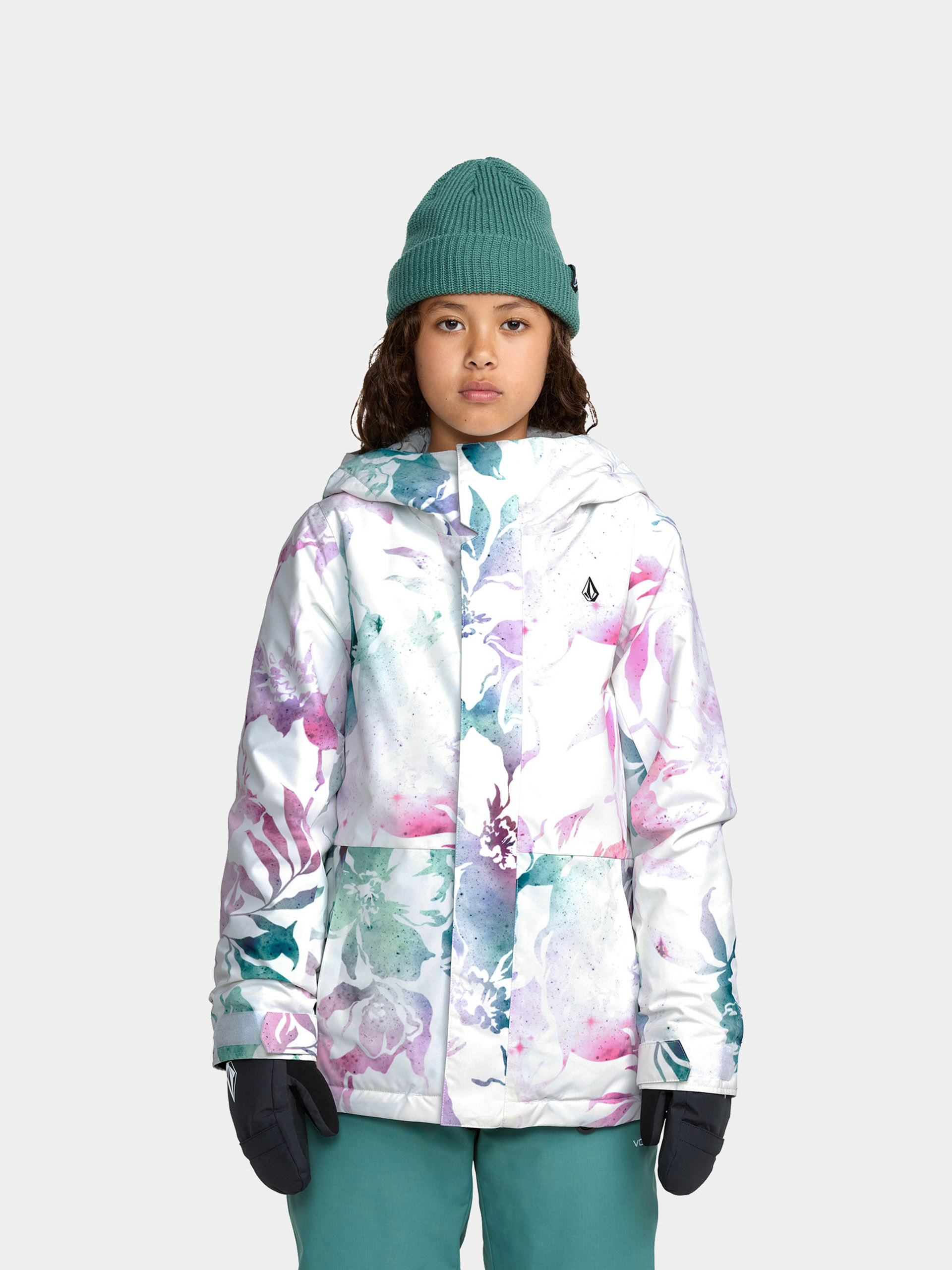 Snowboardová bunda Volcom Sass'N'Frass Ins JR (white)