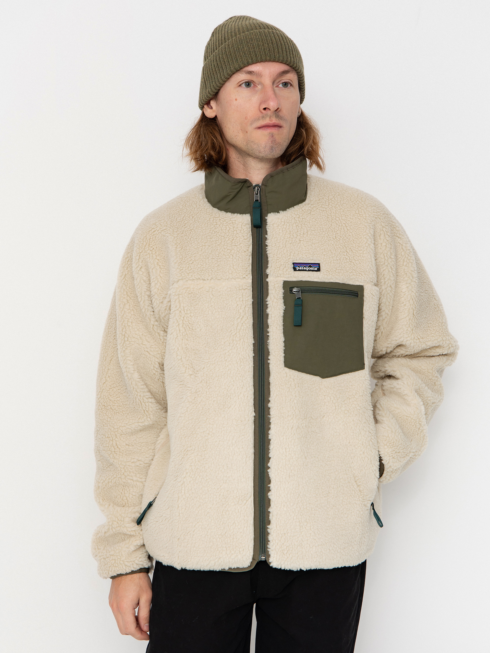 Bunda Patagonia Classic Retro X (dark natural w/basin green)