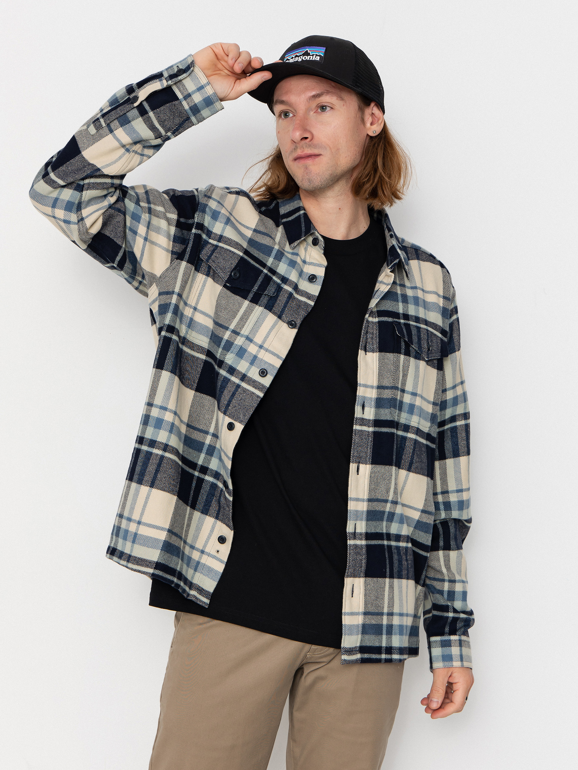 Košile Patagonia Fjord Flannel (hibernate sunken blue)