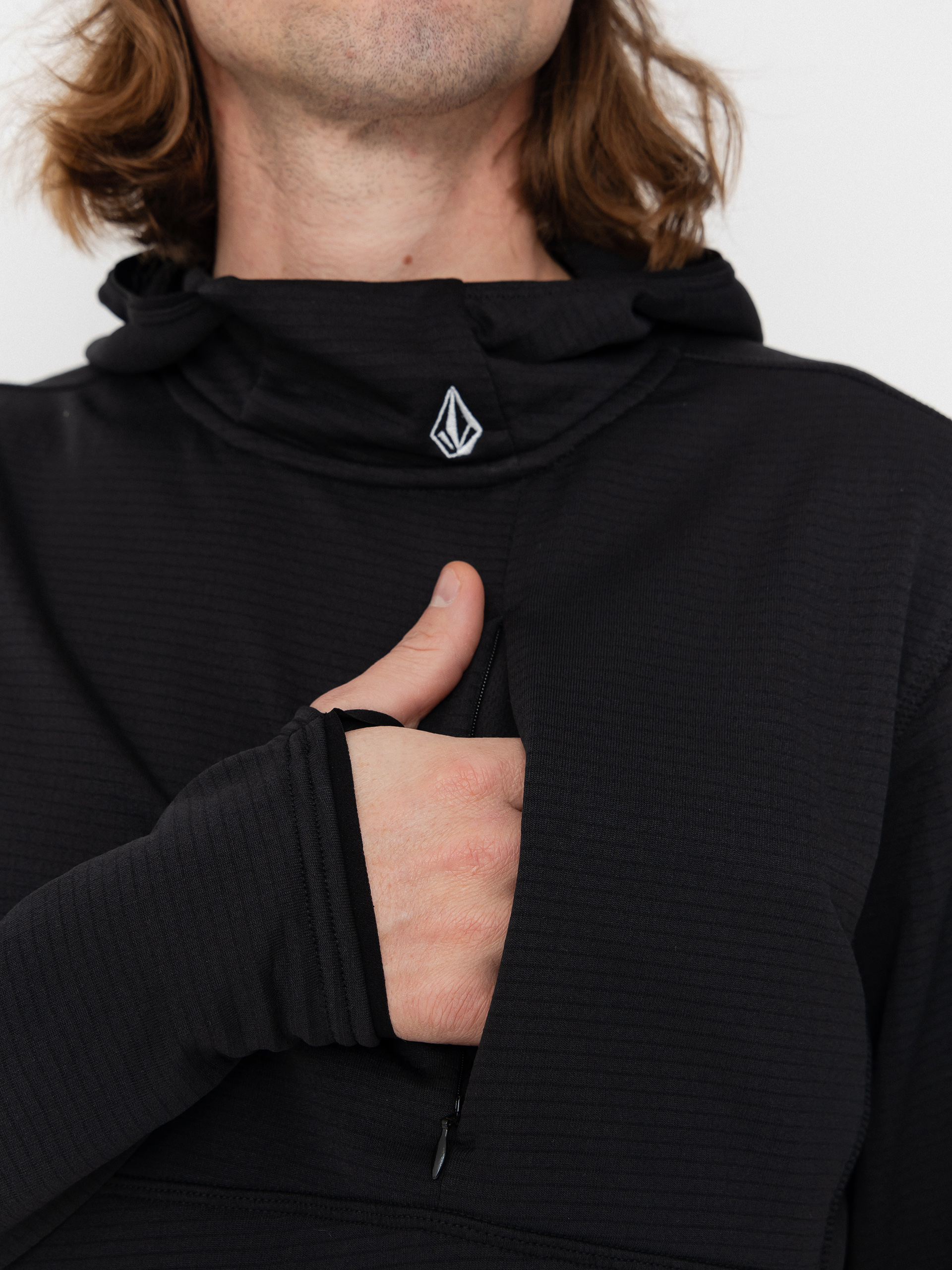 Pánská Mikina s kapucí Volcom Gridlock HD (black)