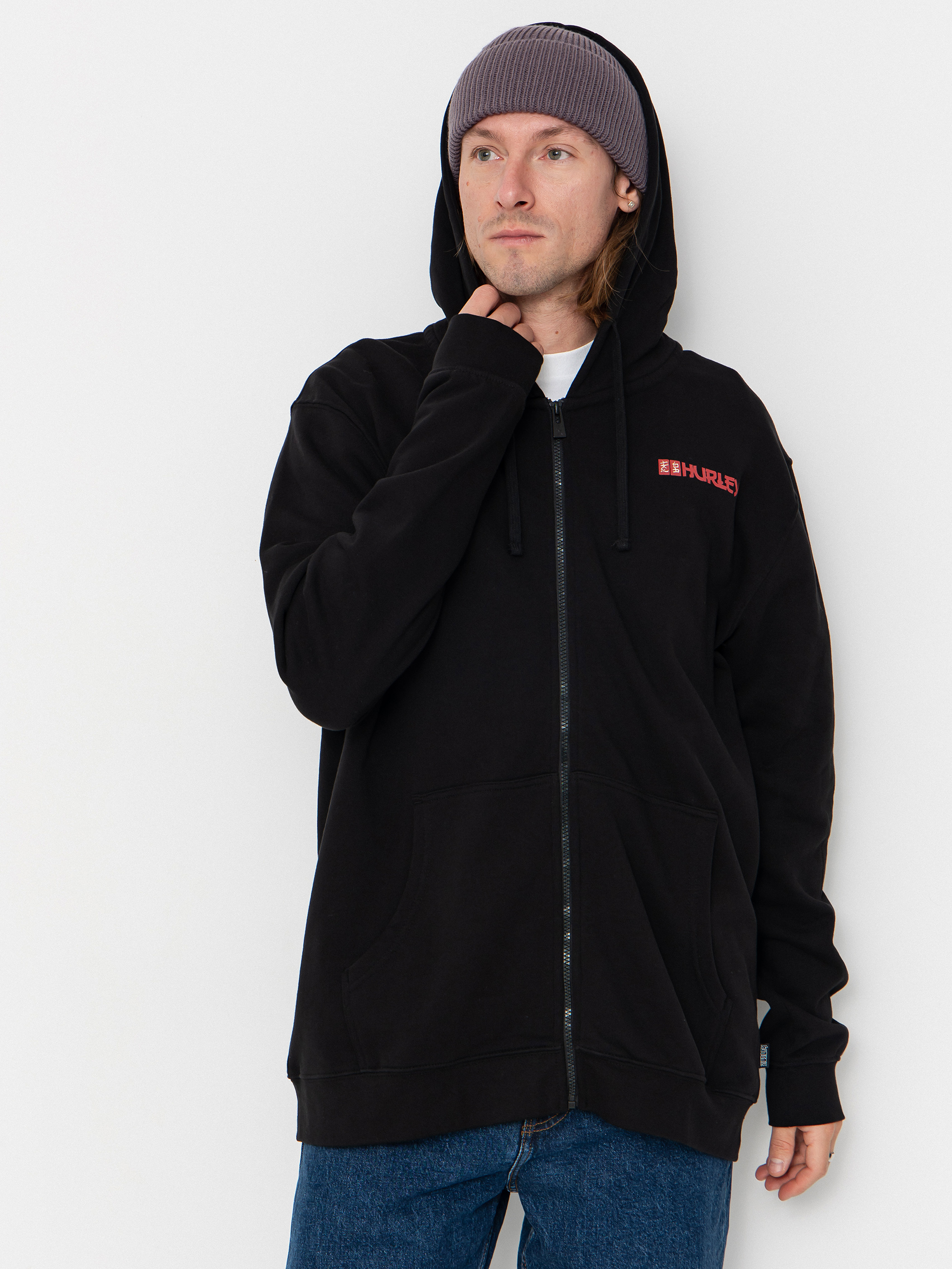 Mikina s kapucí Hurley Tattoo ZHD (black)