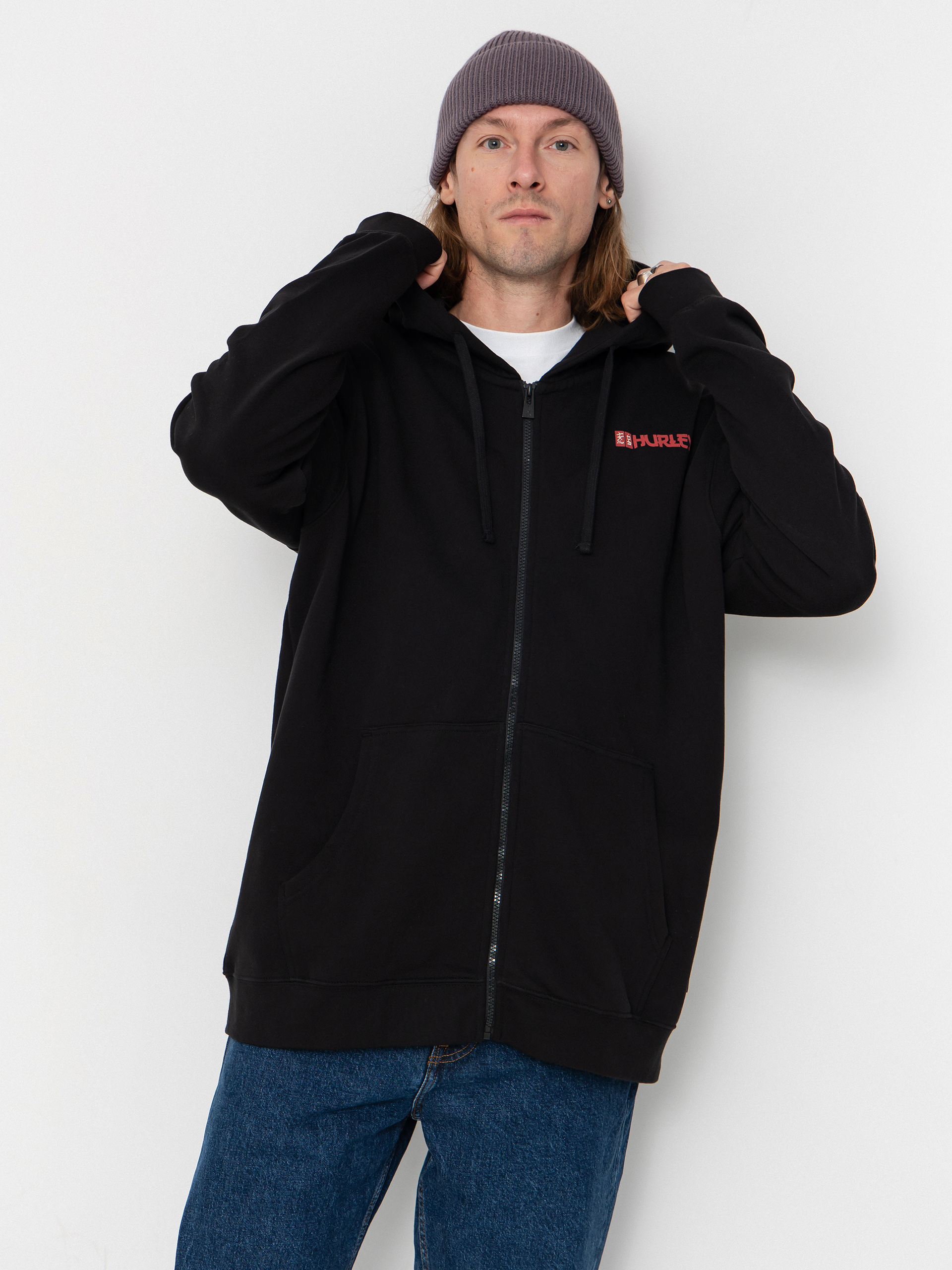 Mikina s kapucí Hurley Tattoo ZHD (black)