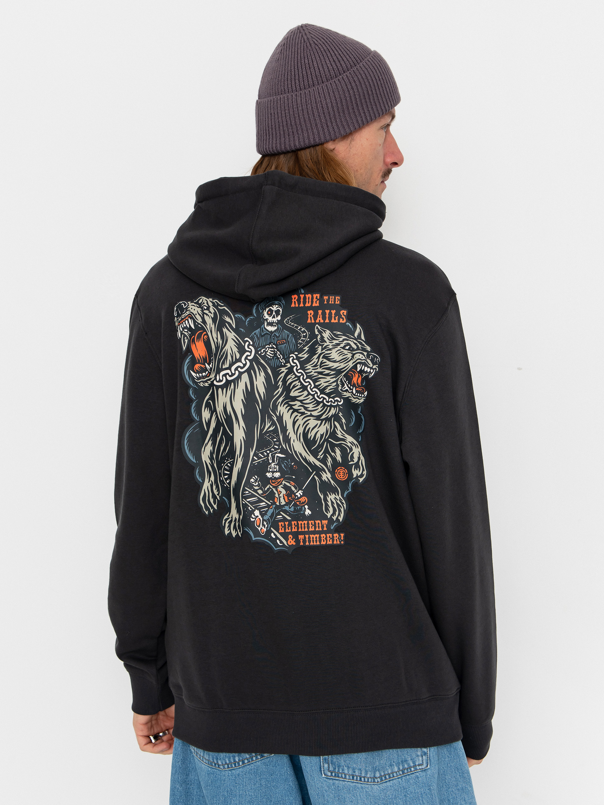 Mikina s kapucí Element Timber Guard Dogs HD (off black)