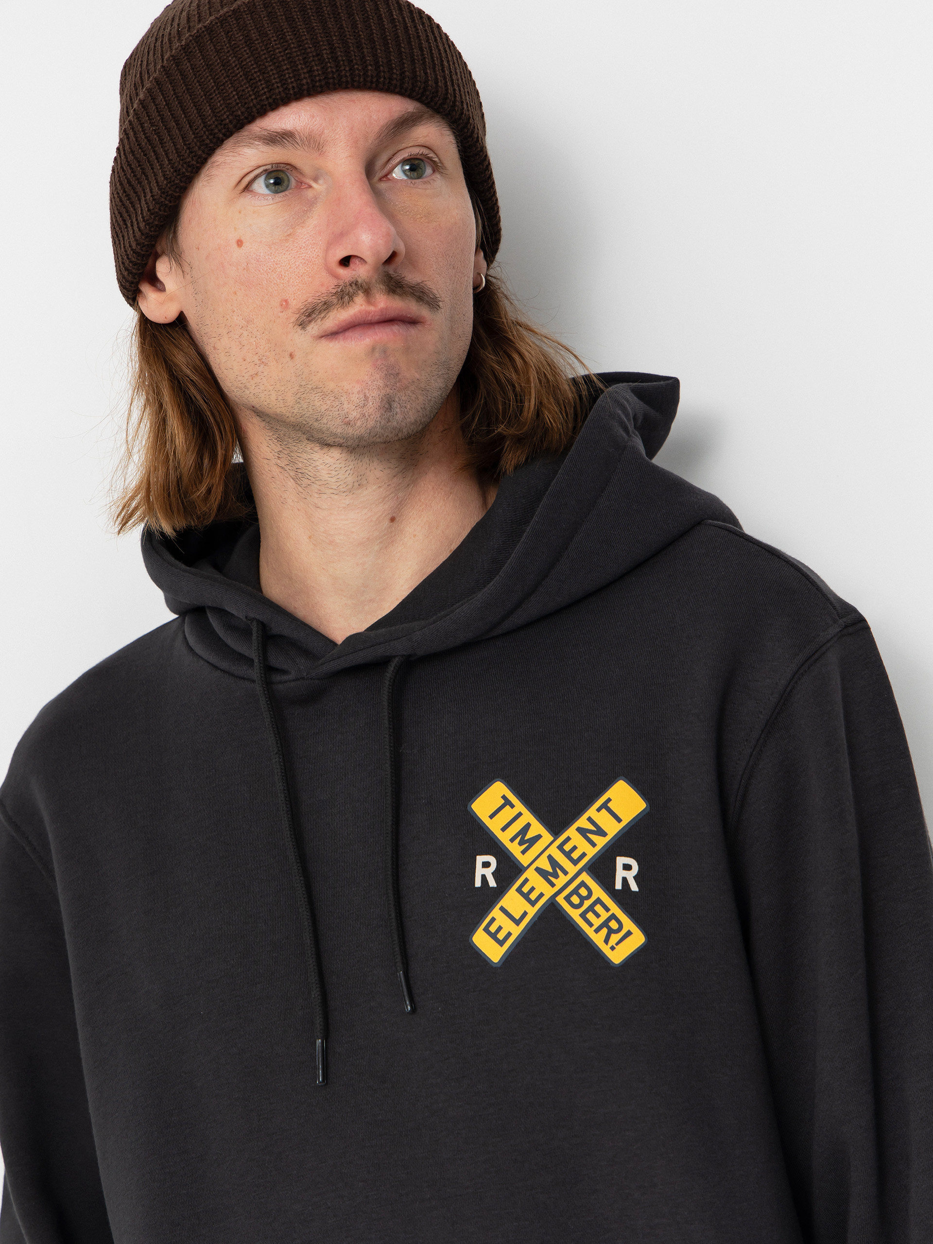 Mikina s kapucí Element Timber Signs HD (off black)