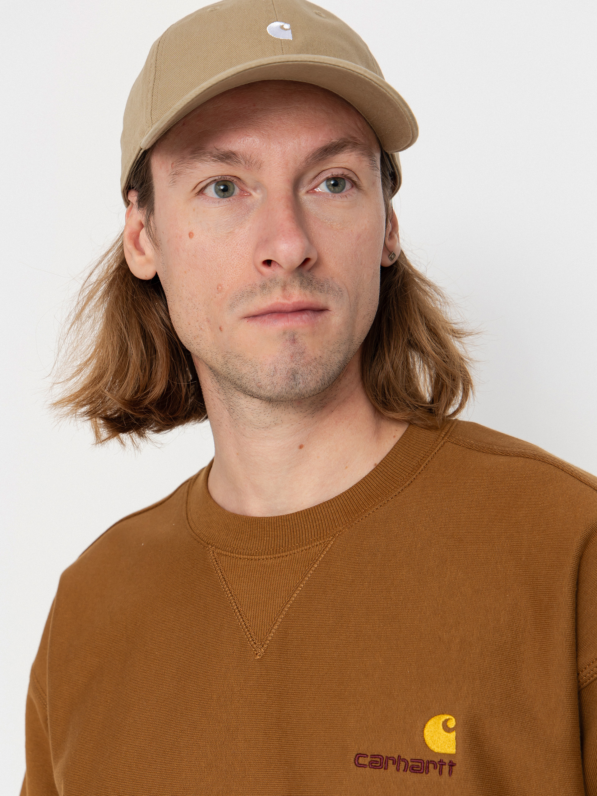 Mikina Carhartt WIP American Script (hamilton brown)