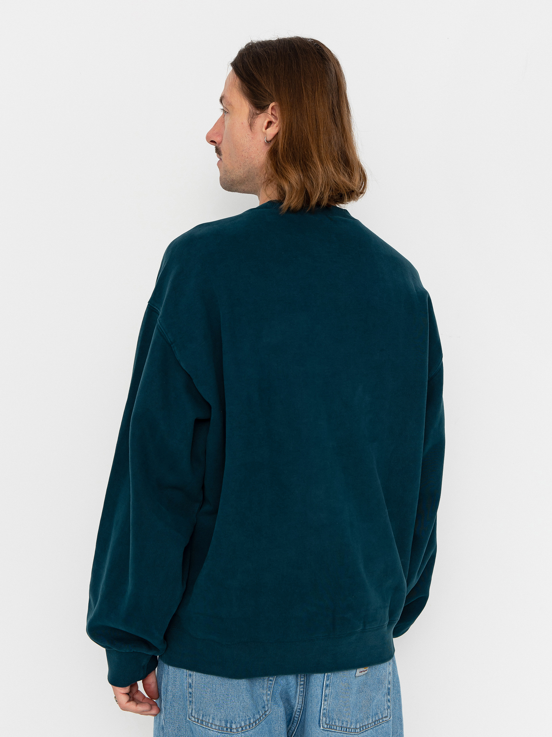 Mikina Carhartt WIP Vista (deep lagoon/garment dyed)