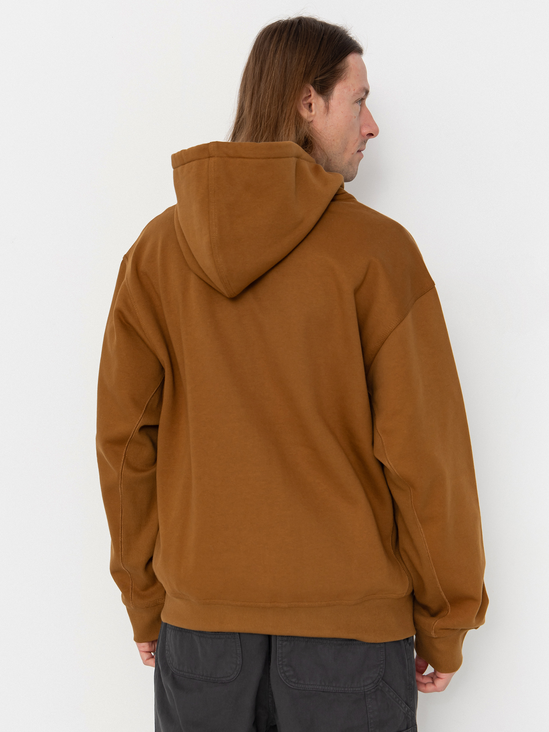 Mikina s kapucí Carhartt WIP American Script ZHD (hamilton brown)