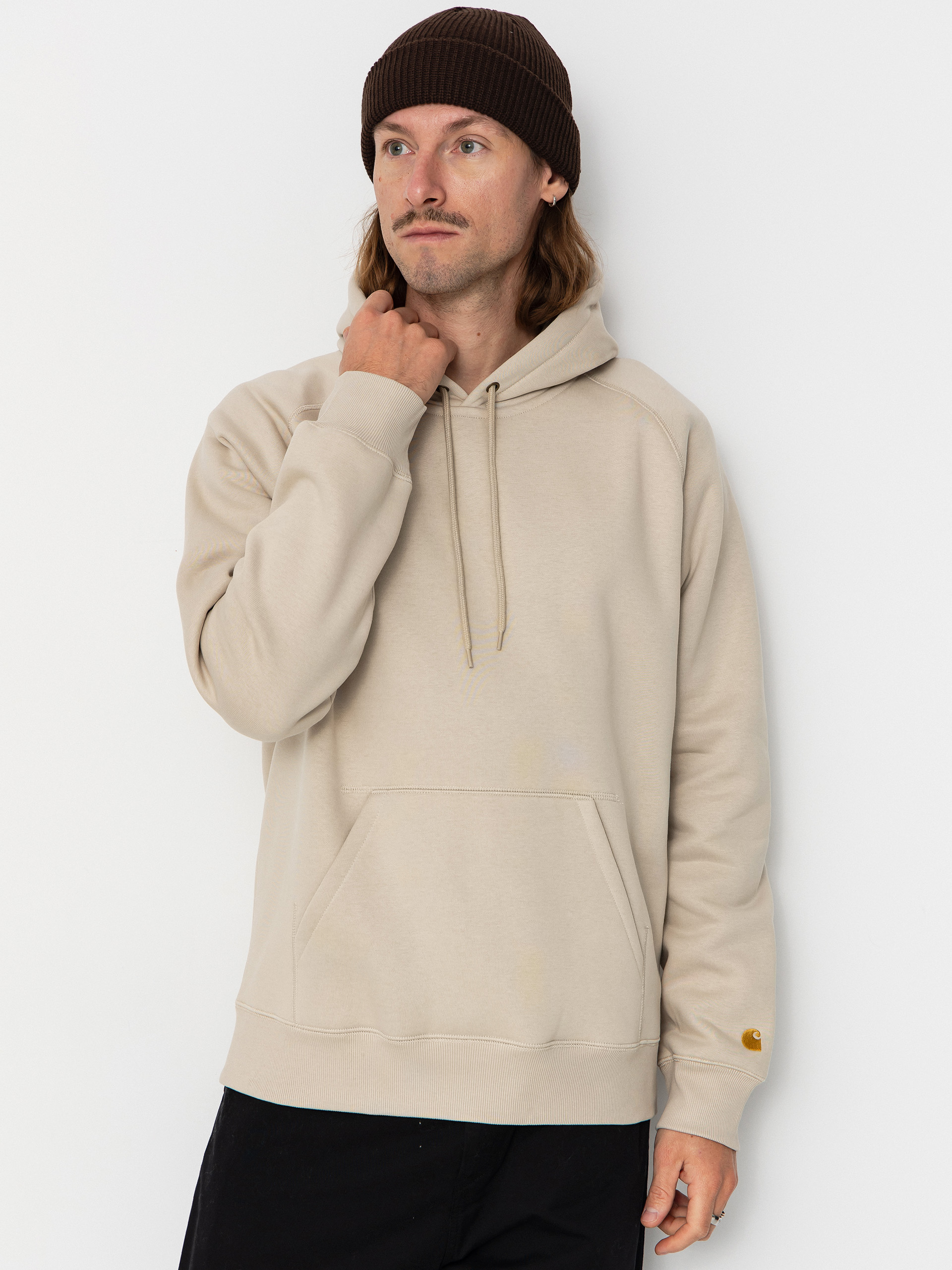 Mikina s kapucí Carhartt WIP Chase HD (fleur de sel/gold)