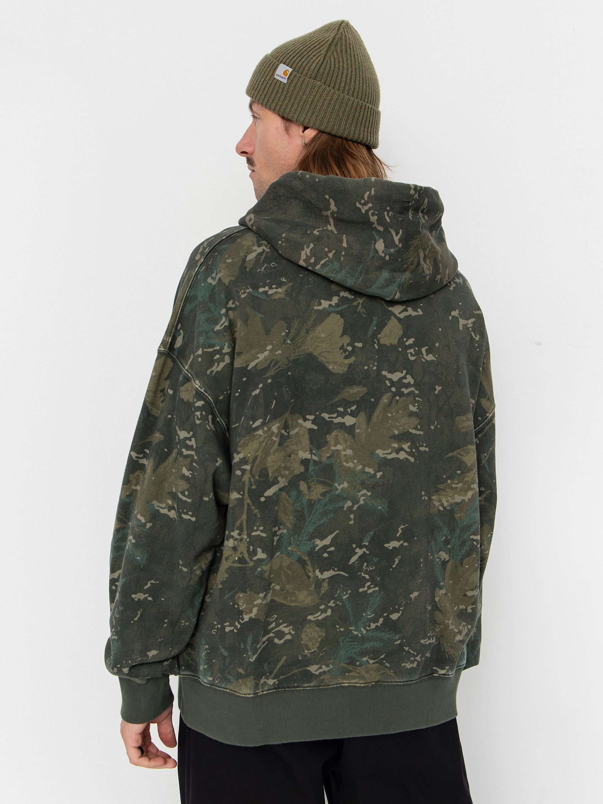 Mikina s kapucí Carhartt WIP Benton HD (camo combi/green/garment dyed)