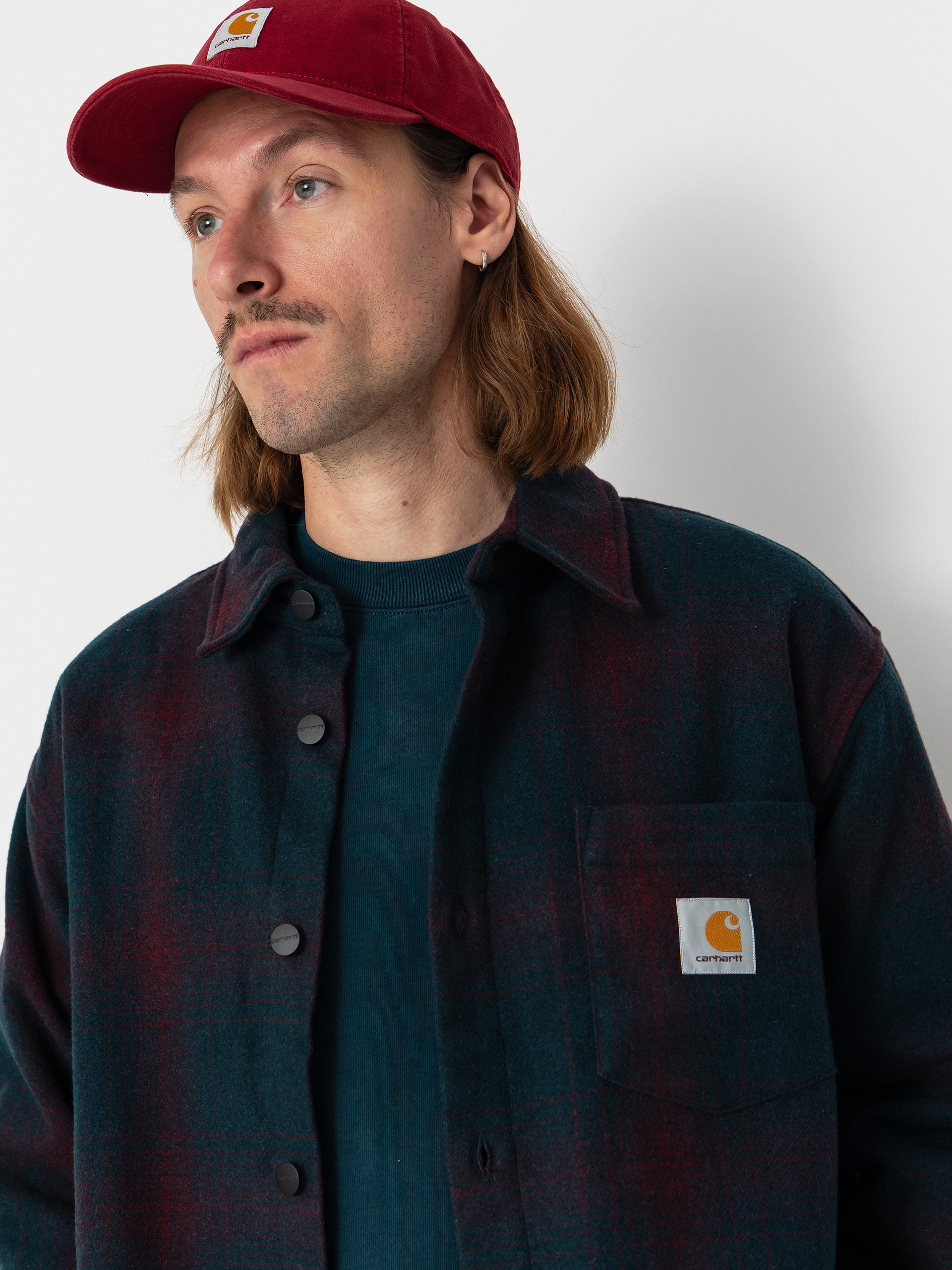 Bunda Carhartt WIP Brennan (brennan check/deep lagoon/rondo)