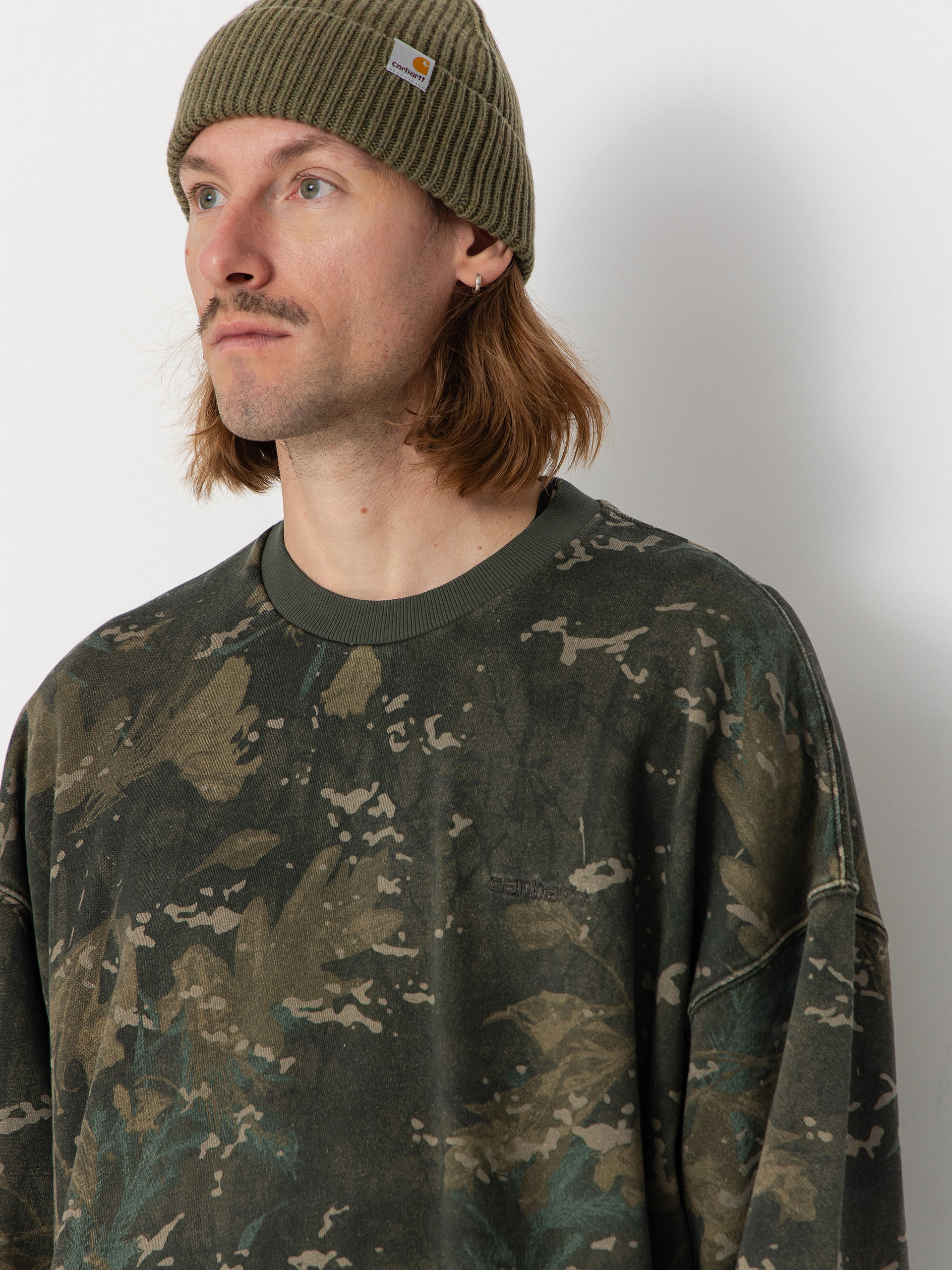 Mikina Carhartt WIP Benton (camo combi/green/garment dyed)