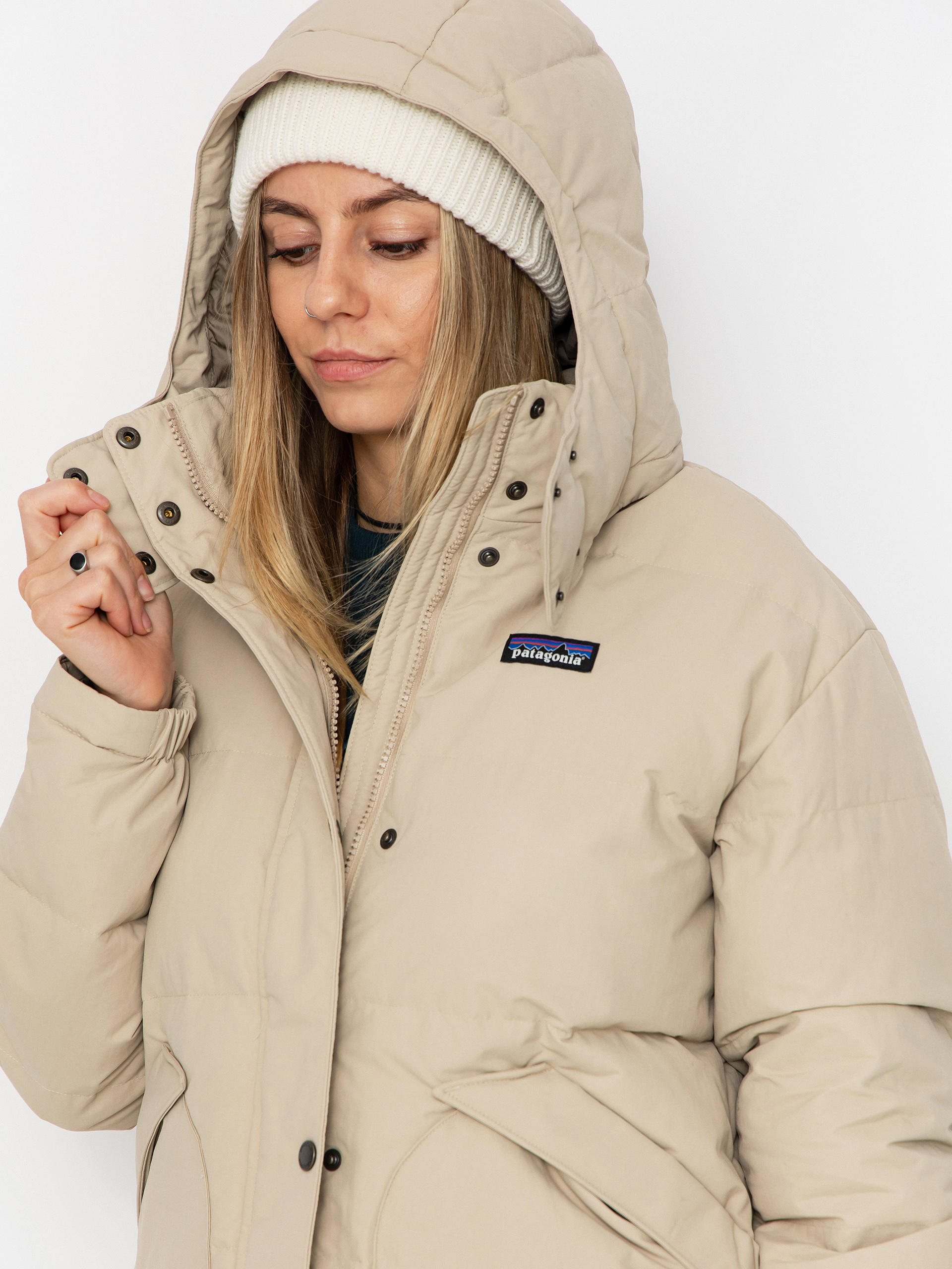 Bunda Patagonia Downdrift Wmn (oar tan w/seabird grey)