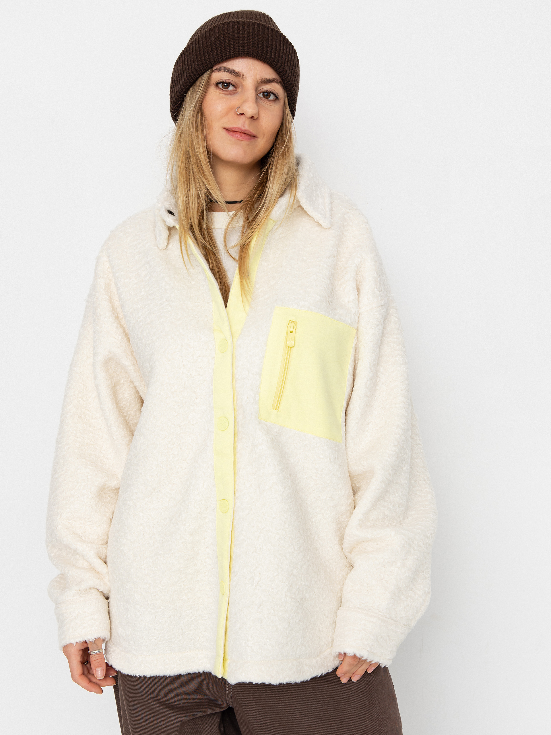 Fleecová mikina Roxy Chloe Kim Shacket Wmn