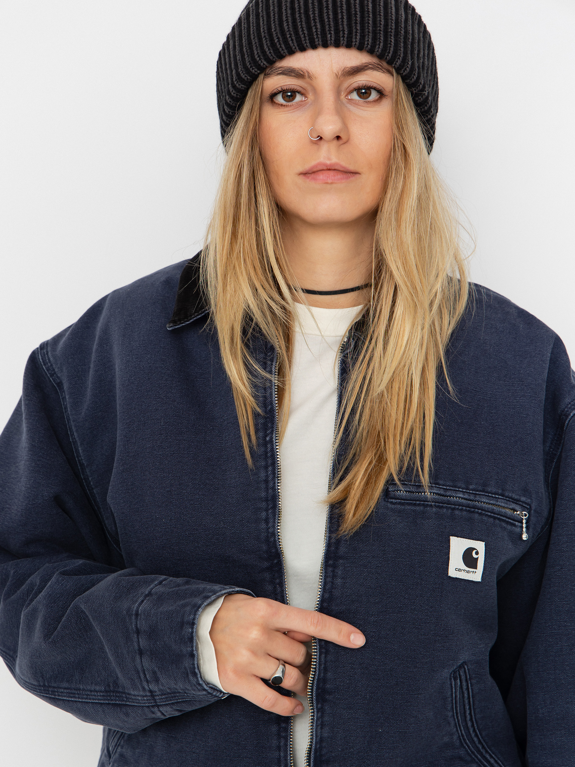 Bunda Carhartt WIP OG Detroit Wmn (dark navy/black/stone canvas)