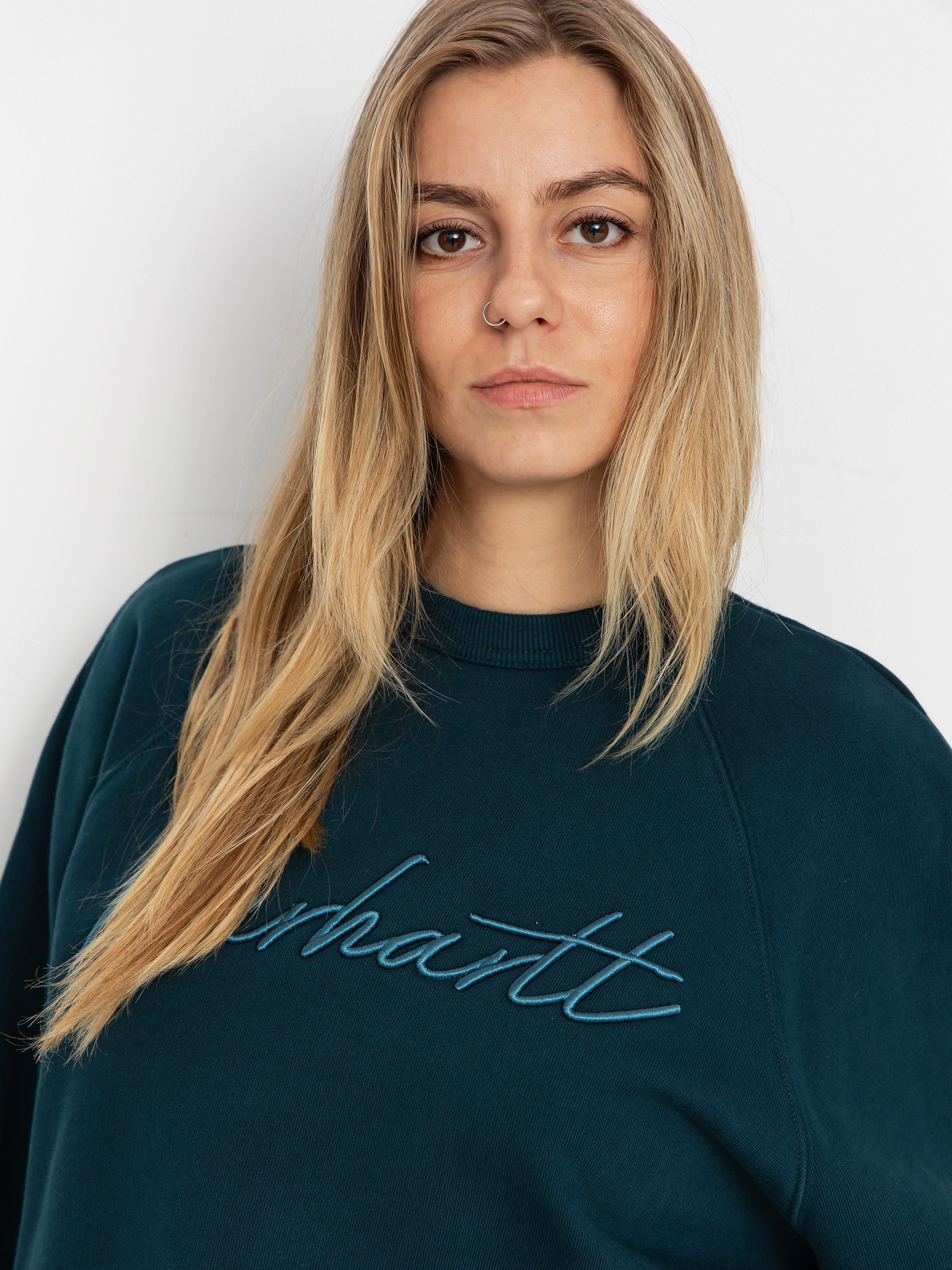 Mikina Carhartt WIP Ray Wmn (deep lagoon)