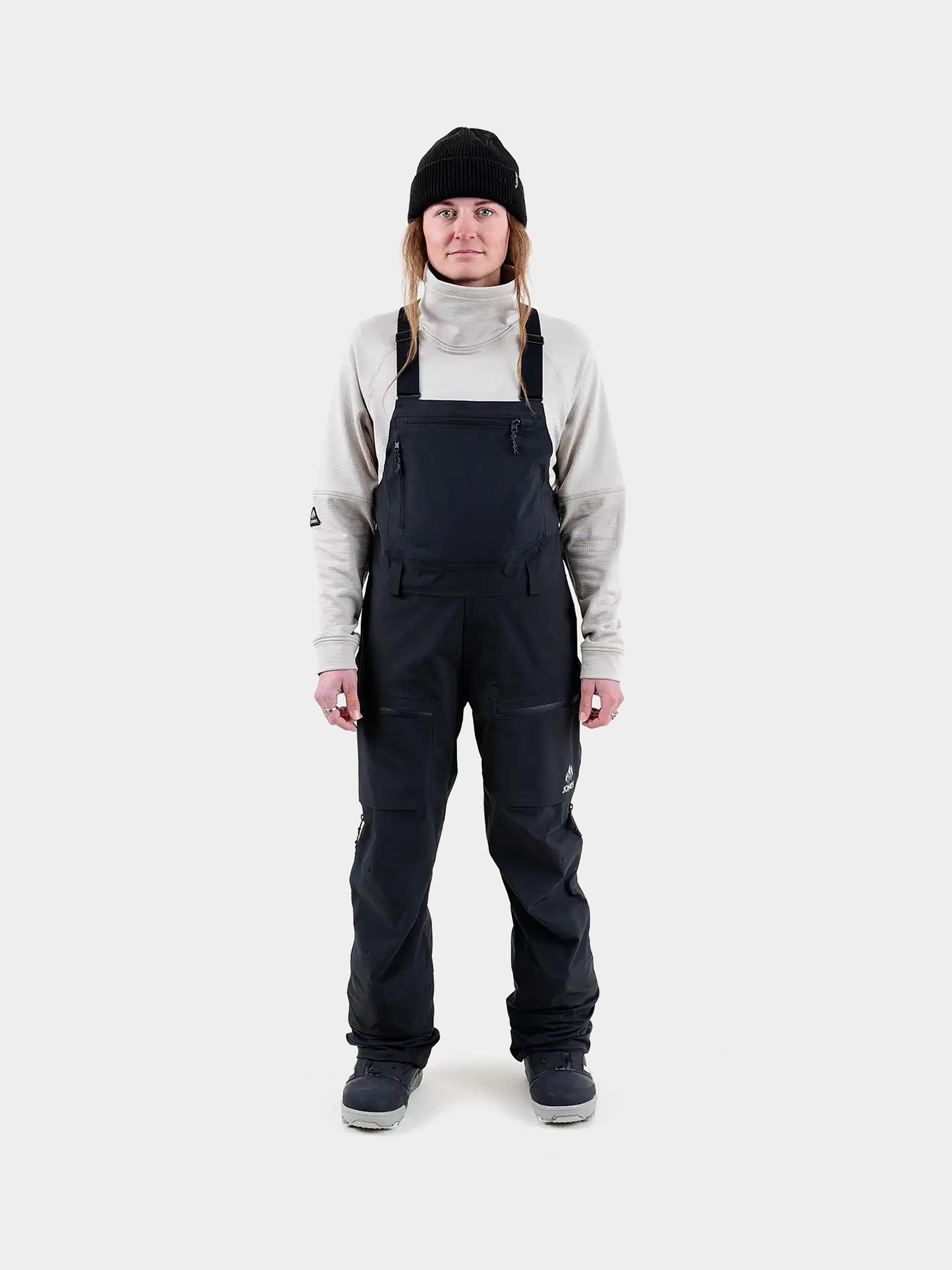 Dámské Snowboardové kalhoty  Jones Snowboards Mtn Surf Rec Bib (stealth black)