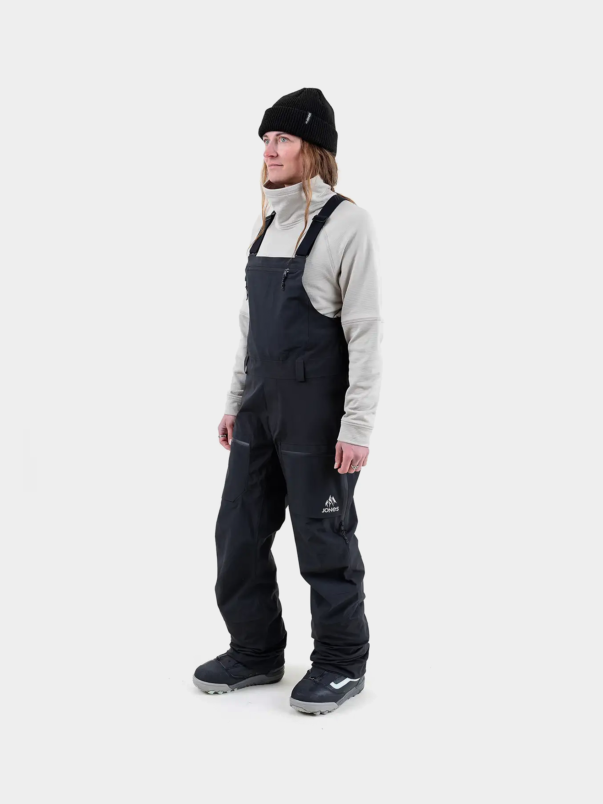 Dámské Snowboardové kalhoty  Jones Snowboards Mtn Surf Rec Bib (stealth black)