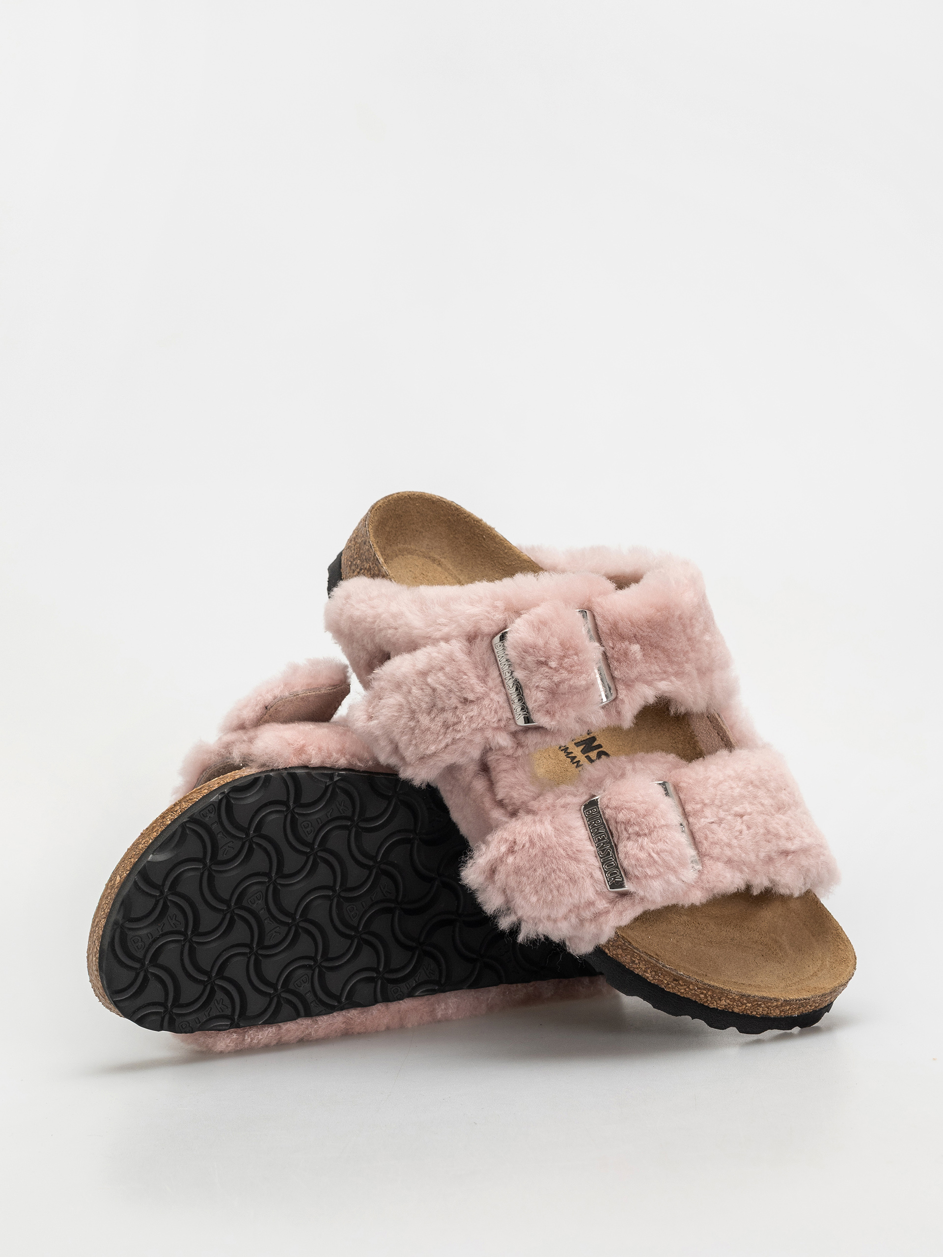 Plážovky Birkenstock Arizona Shearling Cover Upper Narrow Wmn (crystal rose)
