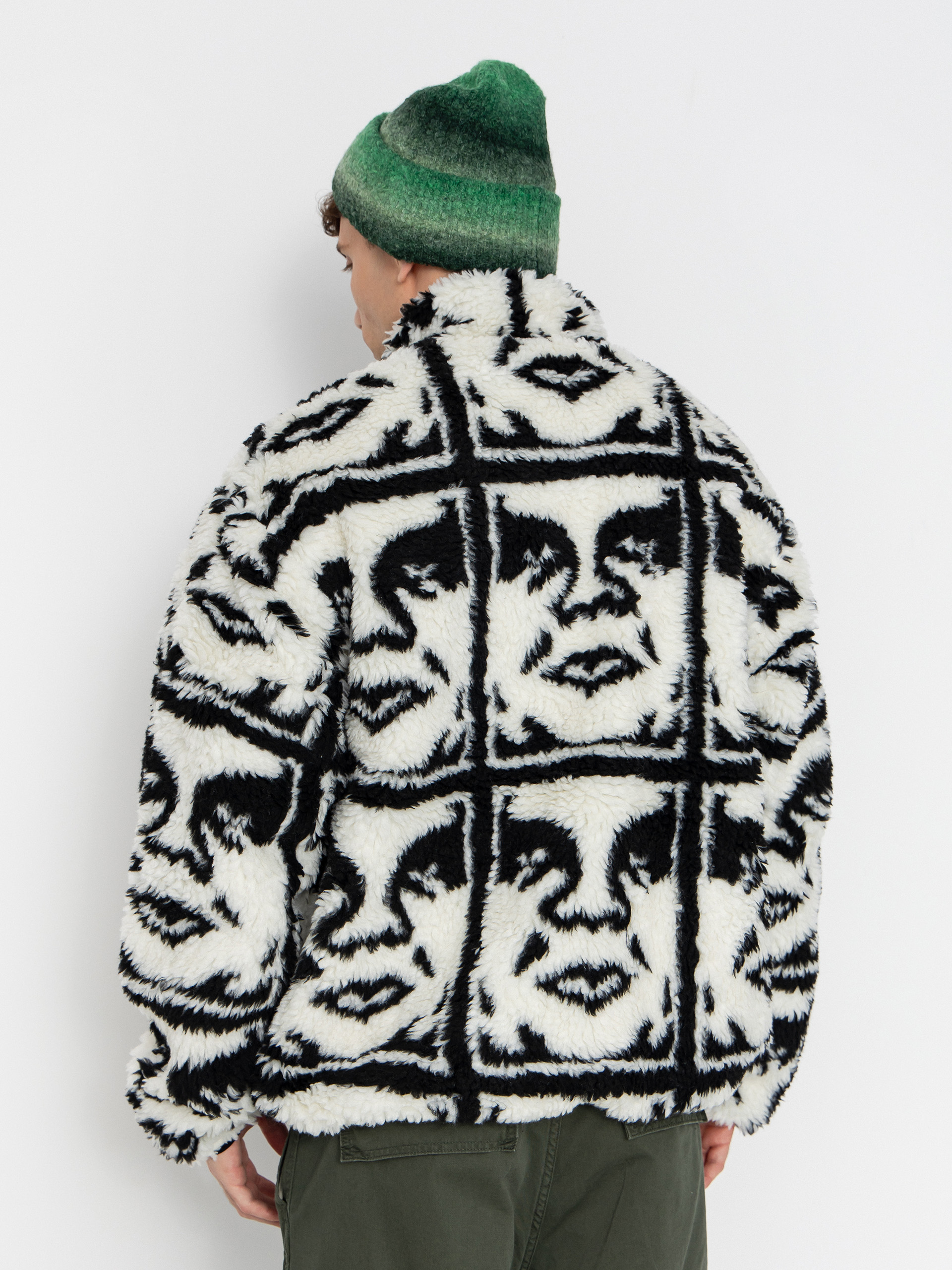 Pánský Fleecová mikina OBEY Obey Repeated Icon Sherpa (black multi)