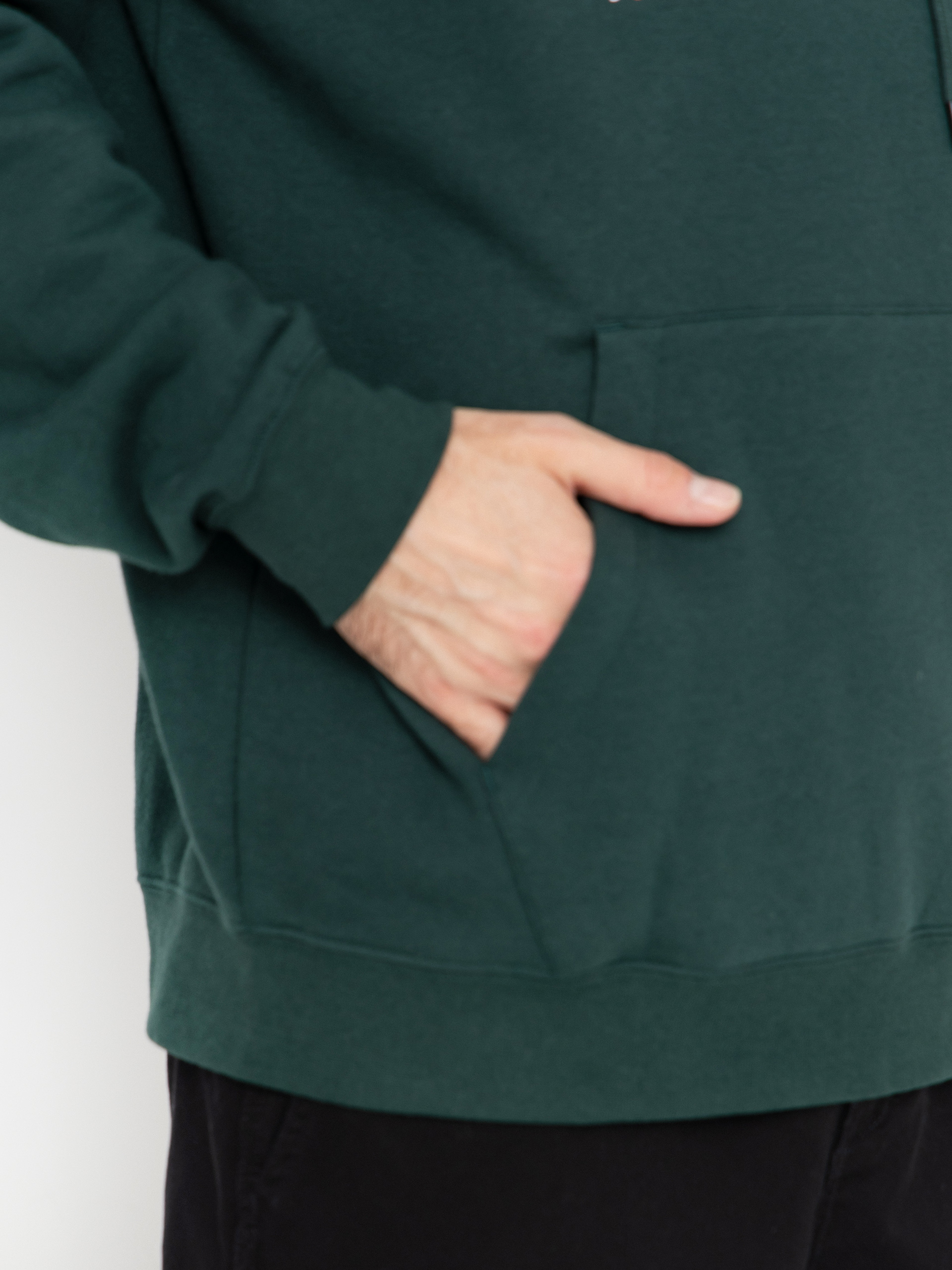 Mikina s kapucí Volcom Essential HD (black green)