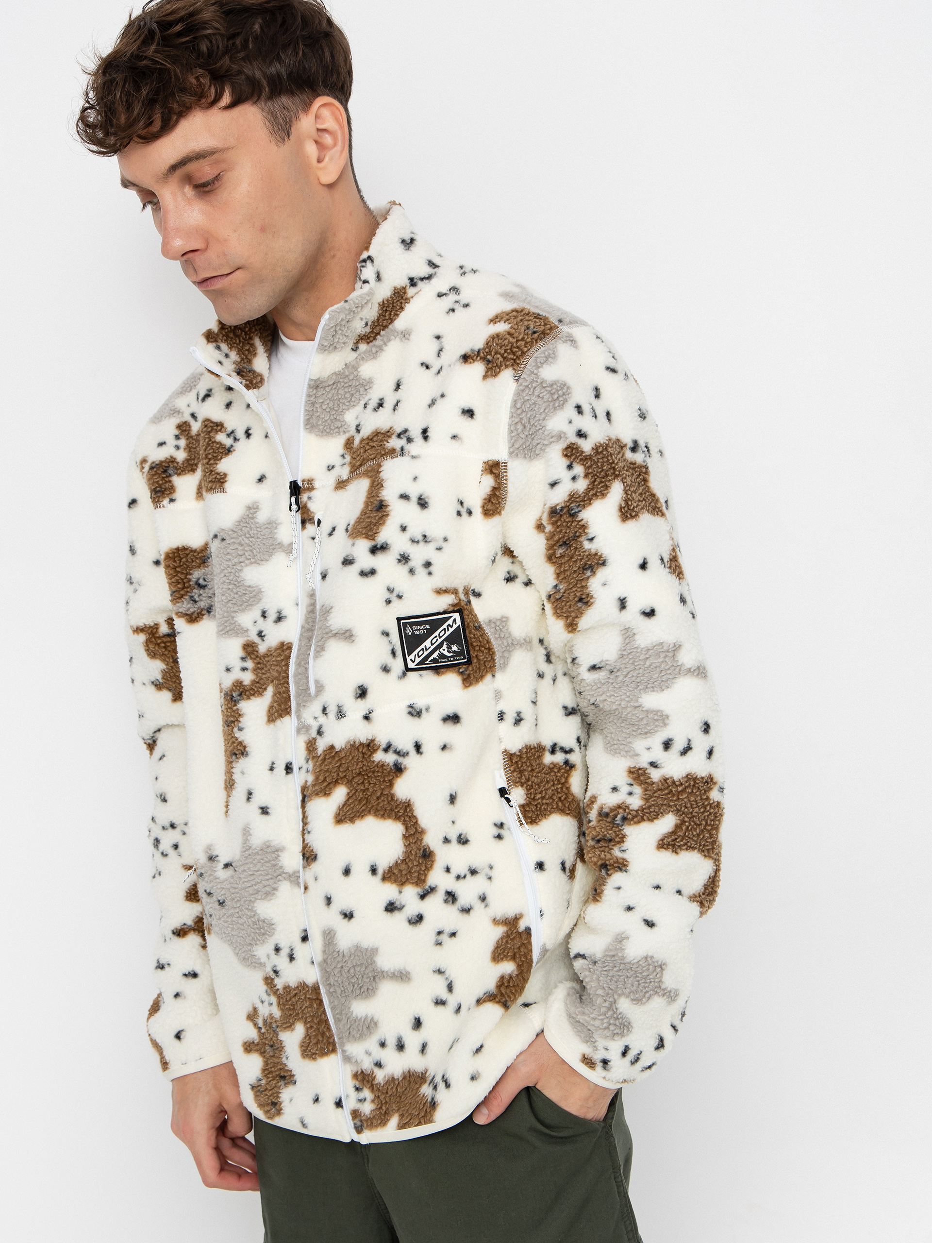 Fleecová mikina Volcom Nelson Sherpa ZHD (white)