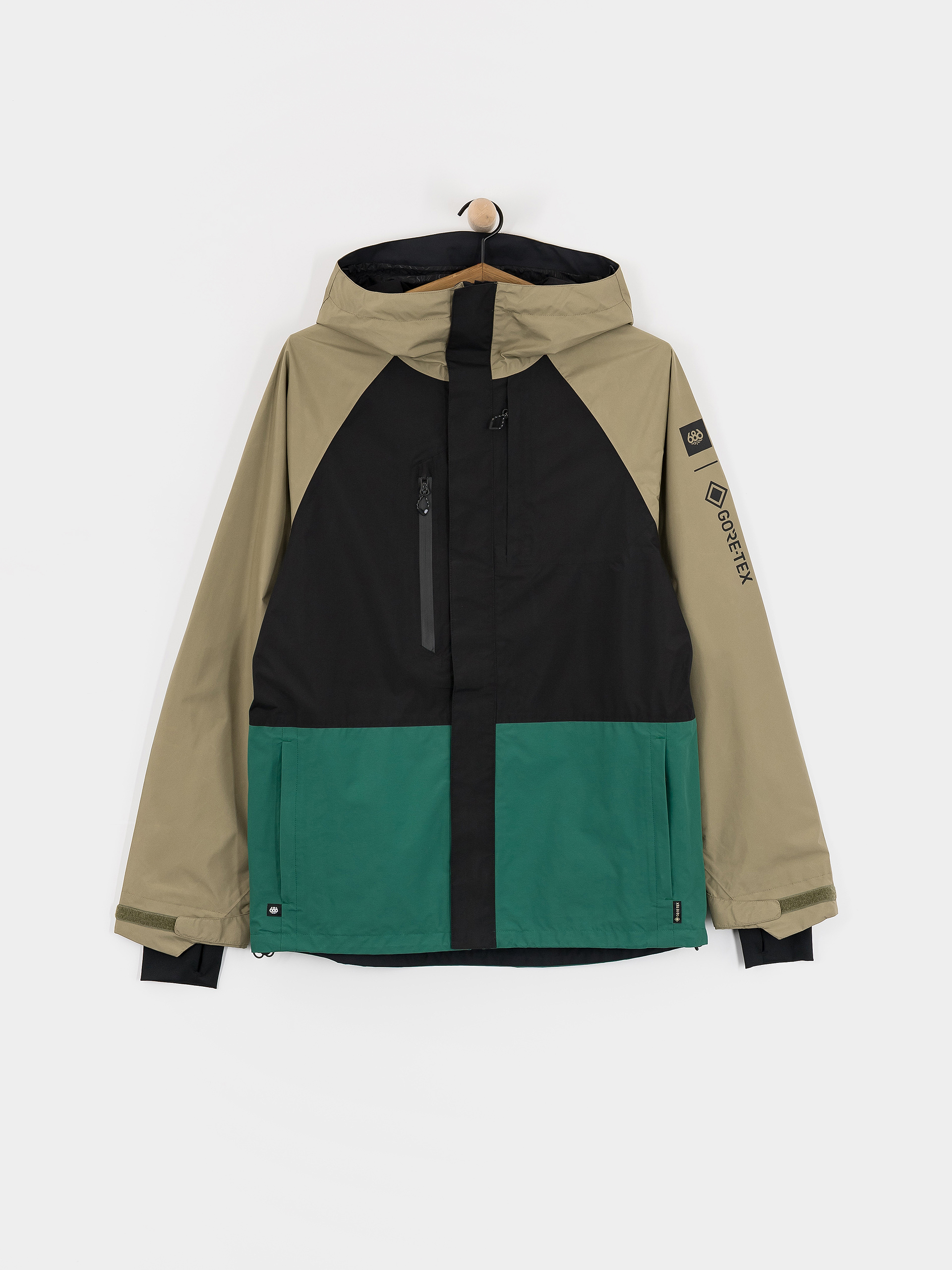 Snowboardovu00e1 bunda 686 Gore-TeX Core (sage colorblock)